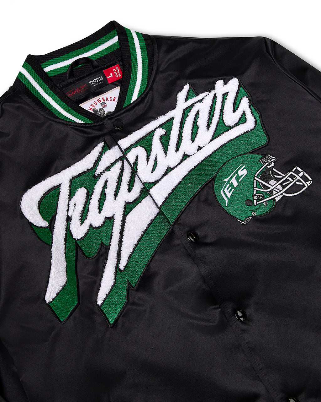 Trapstar x NFL Jets Satin Bomber - Black
