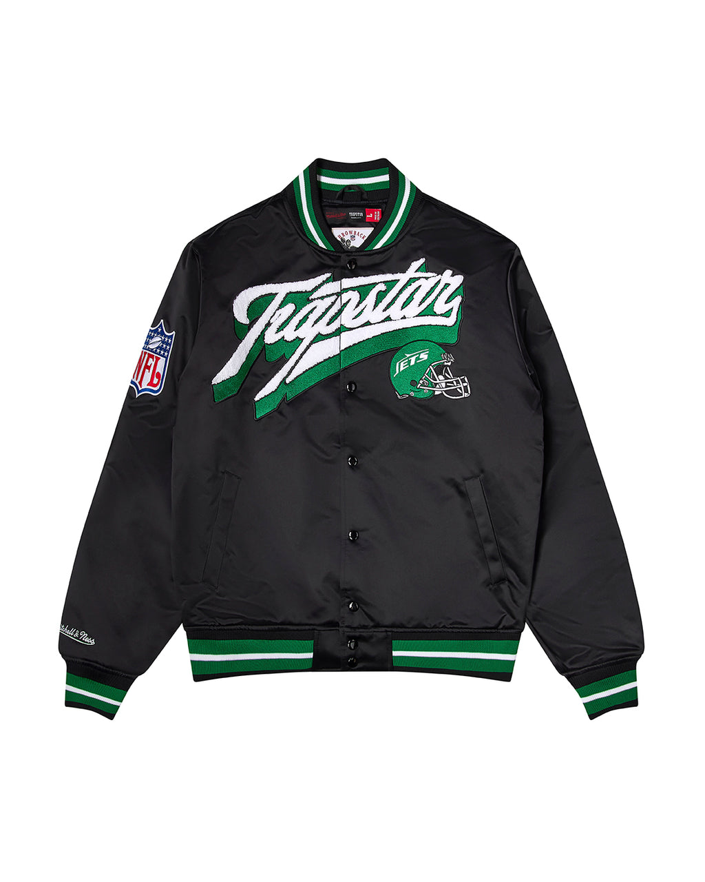 Trapstar x NFL Jets Satin Bomber - Black