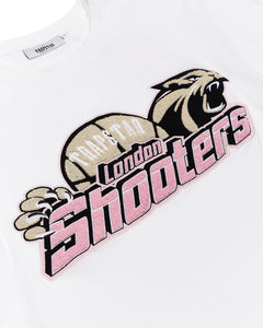Shooters Chenille T-Shirt - White/Pink