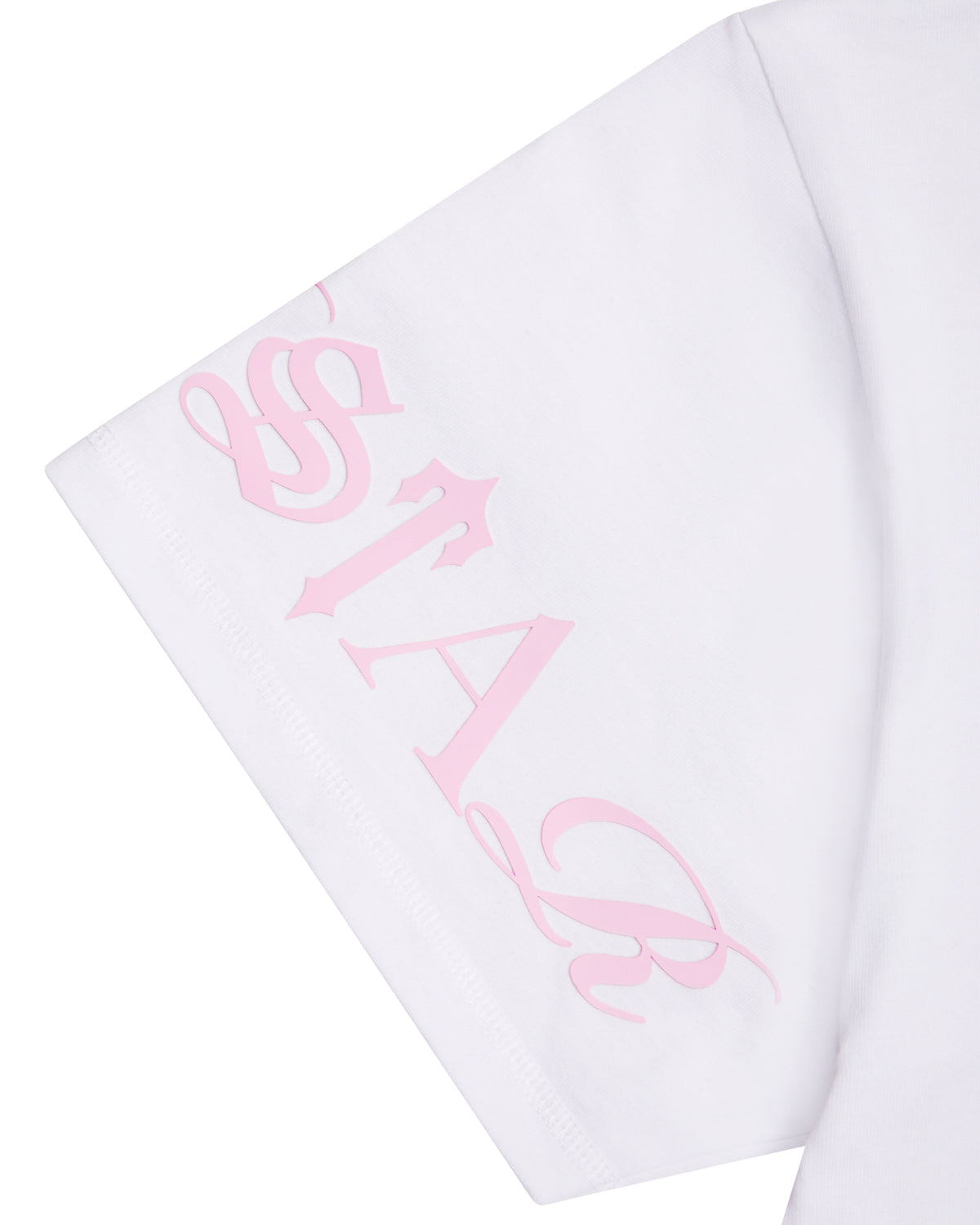 Script Tee - White/Pink