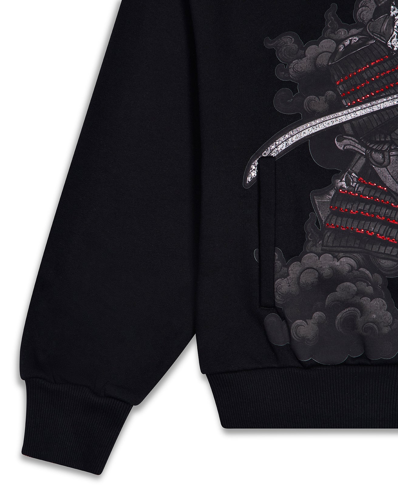 Samurai Diamanté Hoodie - Black