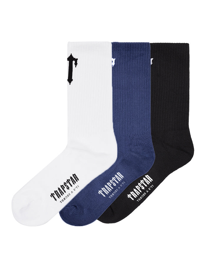 Trapstar 3 Pack Irongate T Socks - Black/Navy/White