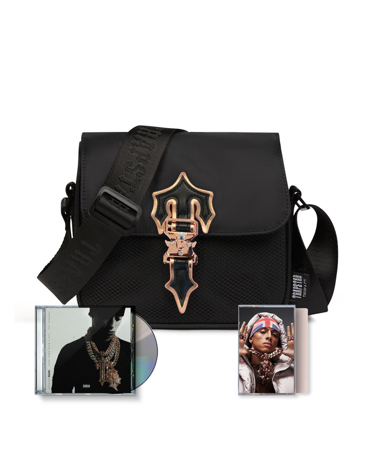 Trapstar x Central Cee T Bag CD & Cassette bundles - Black/Rose Gold