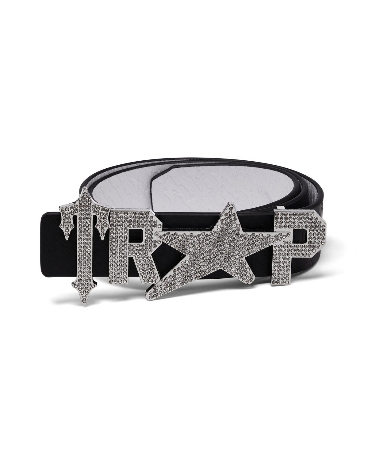 Y2K Reversible Belt with Buckle - Clear Crystals