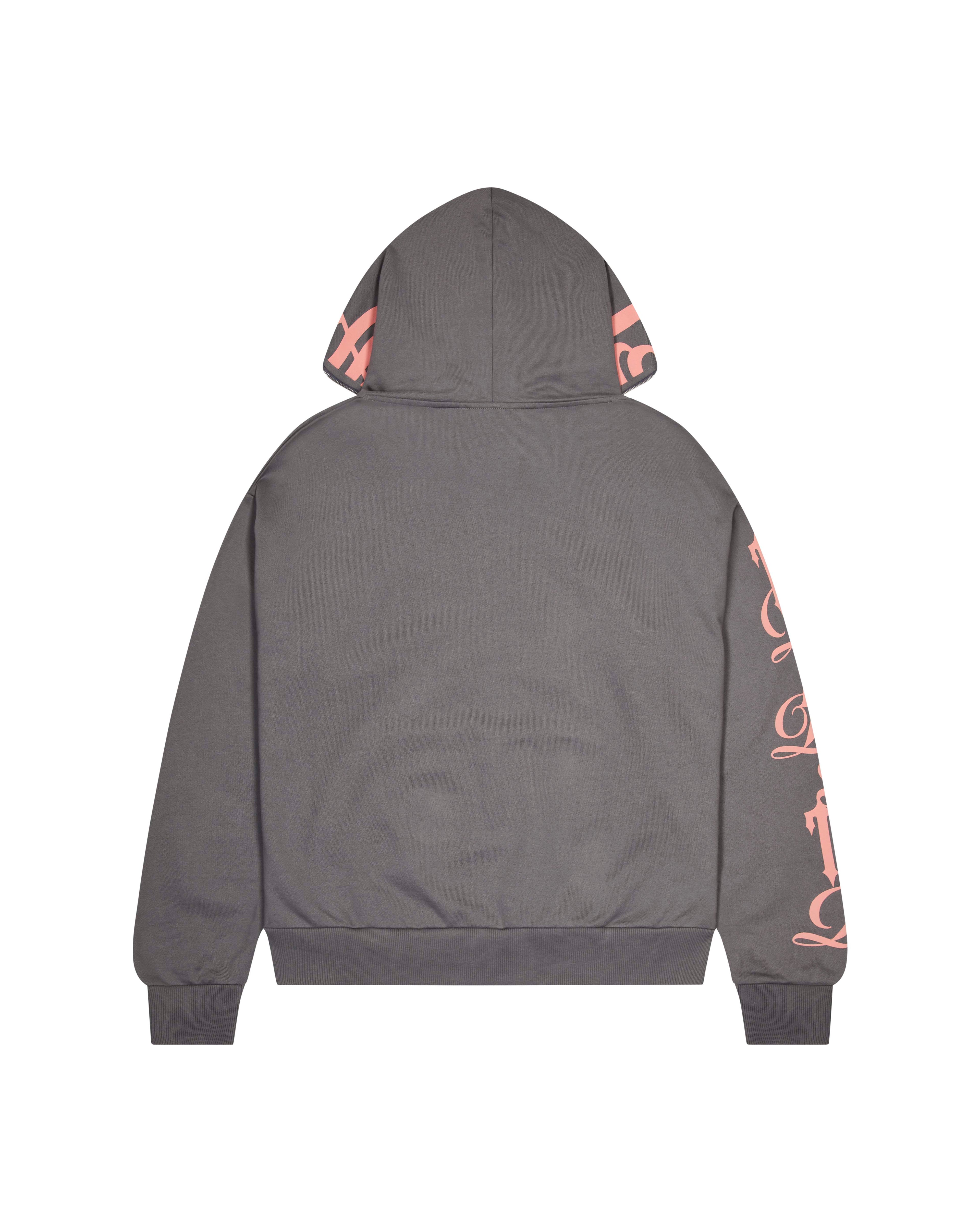 Script Hoodie 2.0 - Grey/Pink