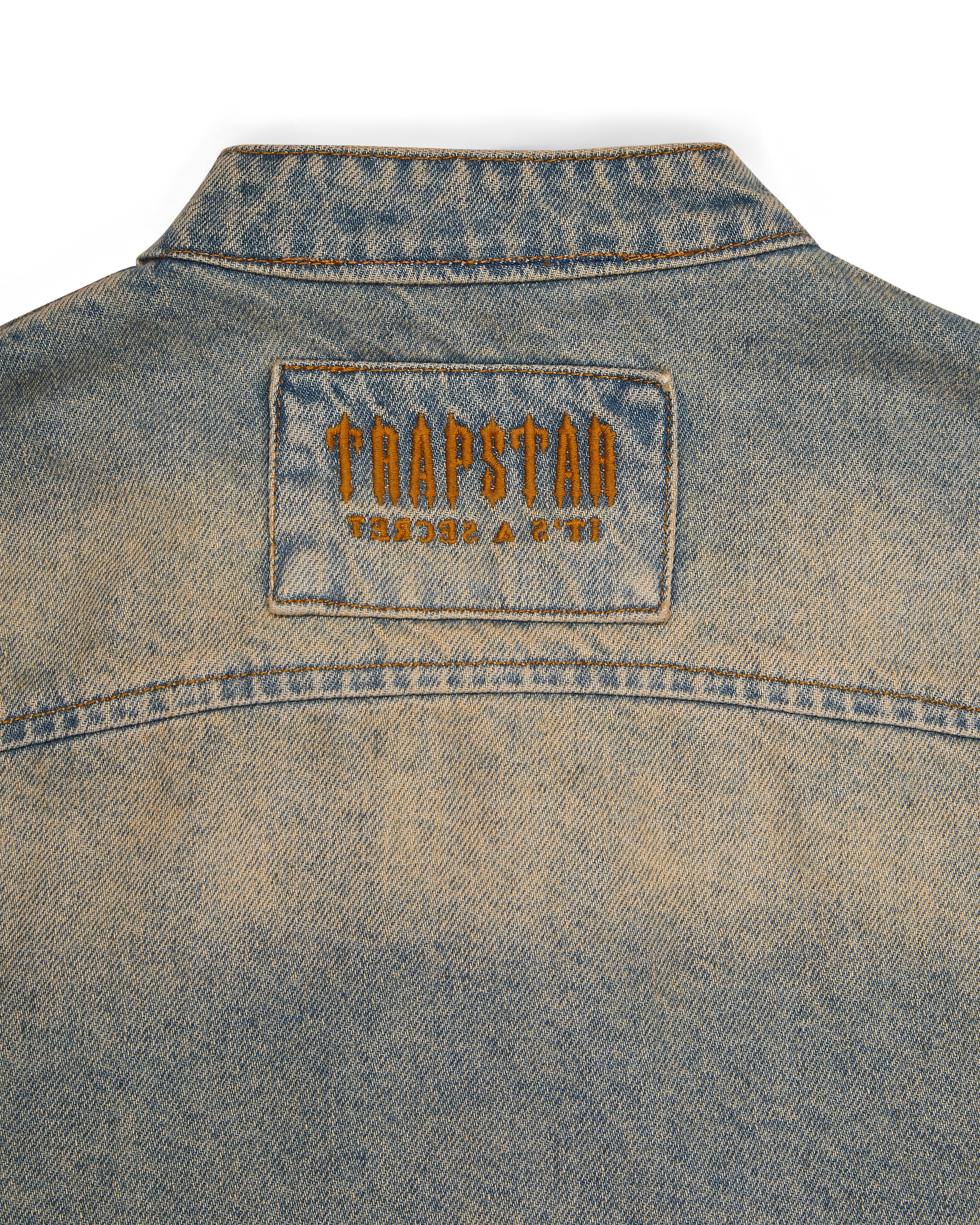 Trapstar Irongate Denim Motocross Jacket - Sandy Blue