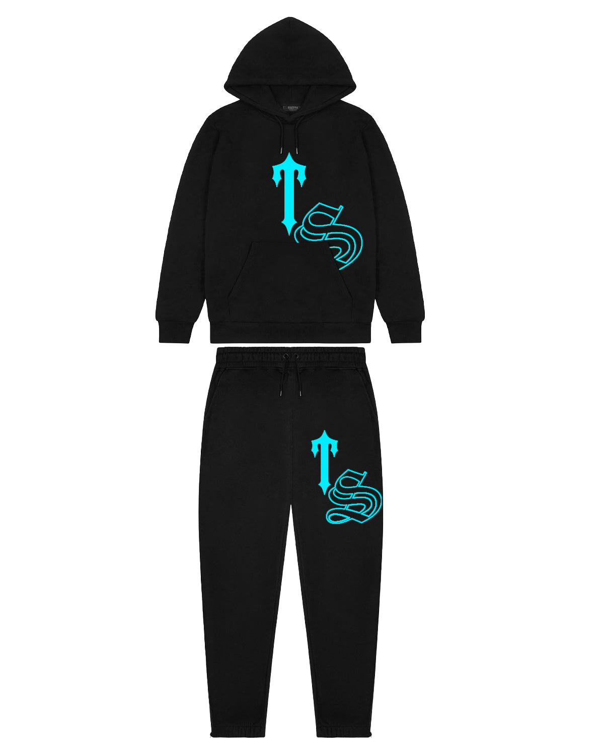 TS Print Tracksuit - Black/Teal