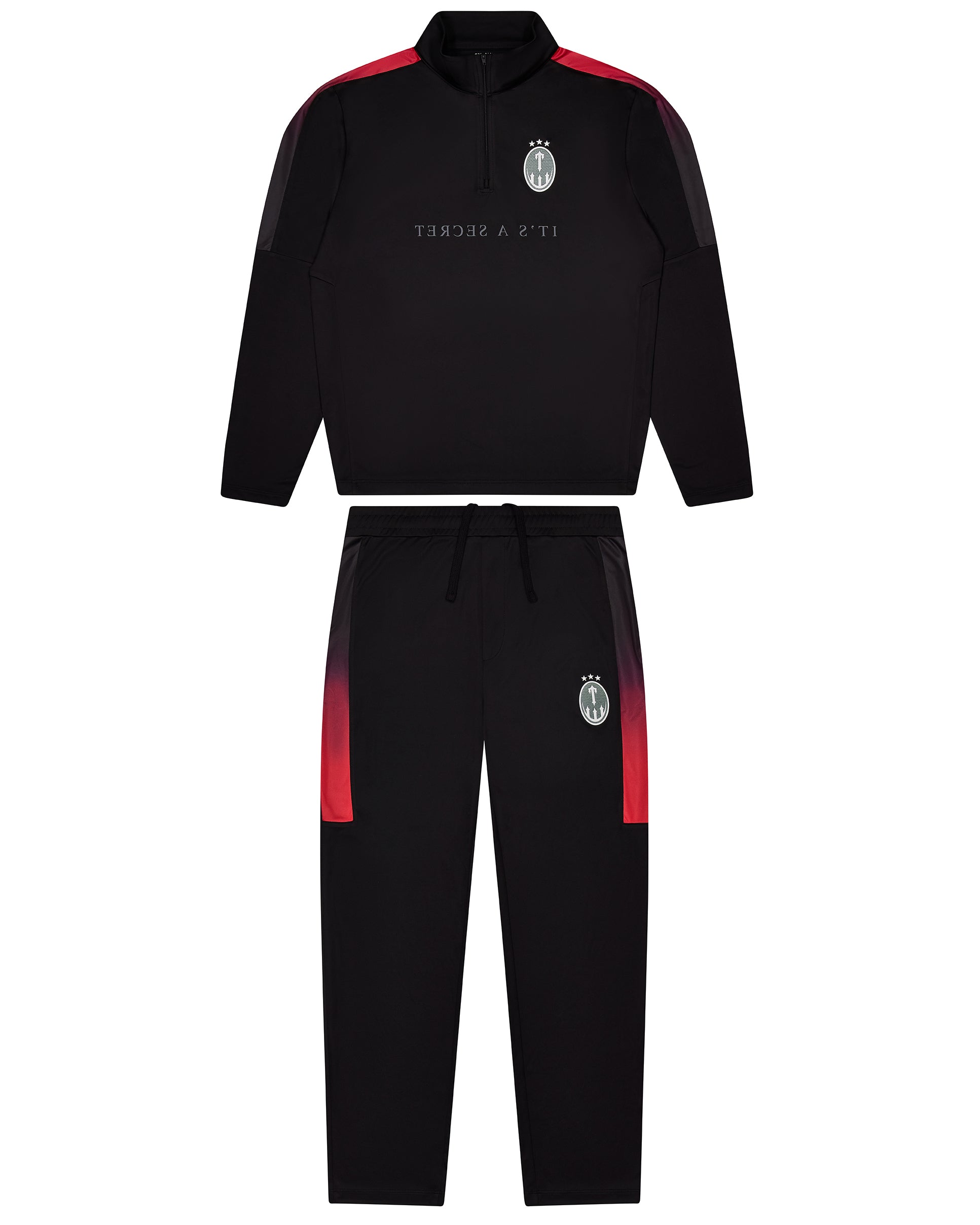 Half Zip Training Top - Black/Red