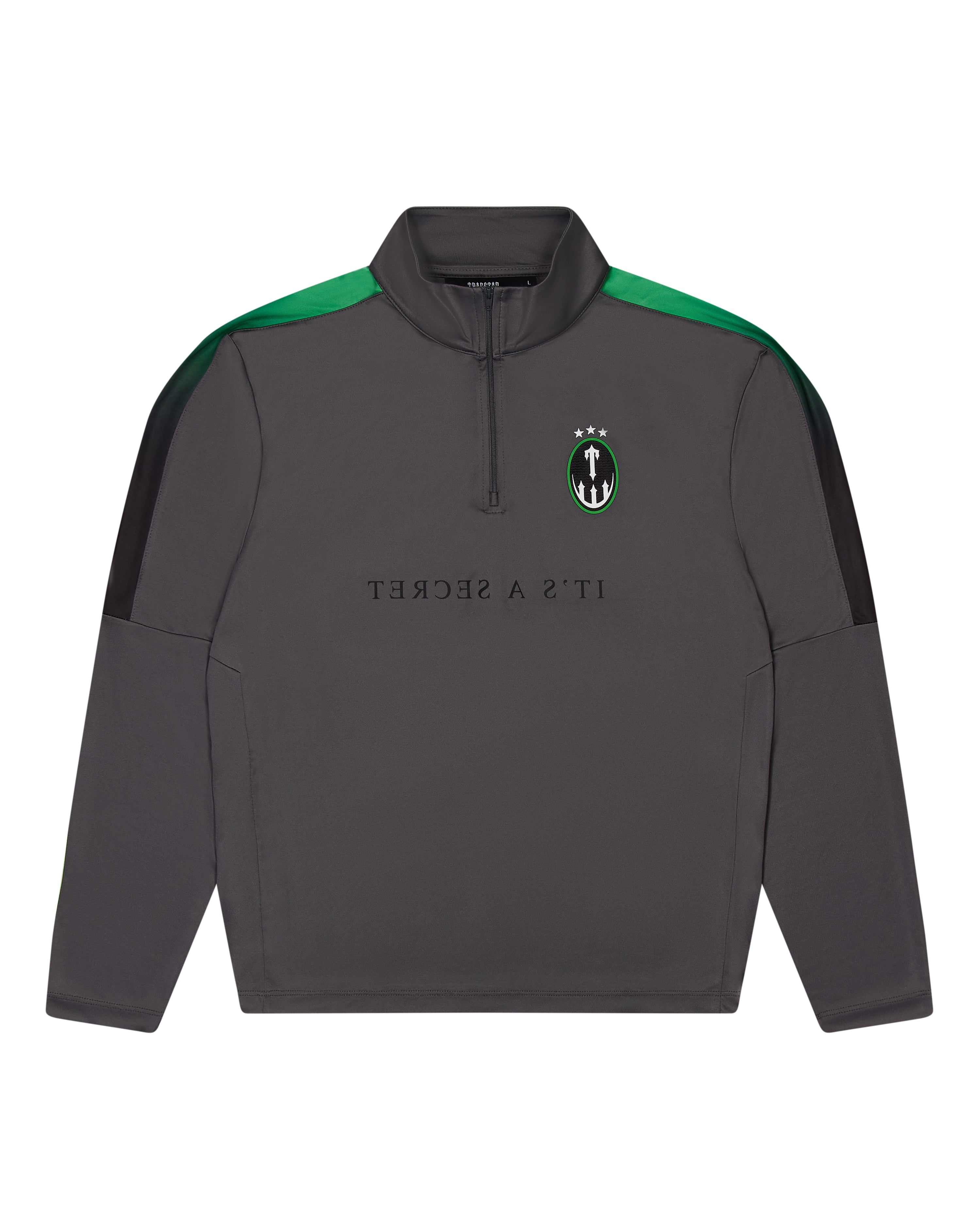 Half Zip Training Top - Grey/Green