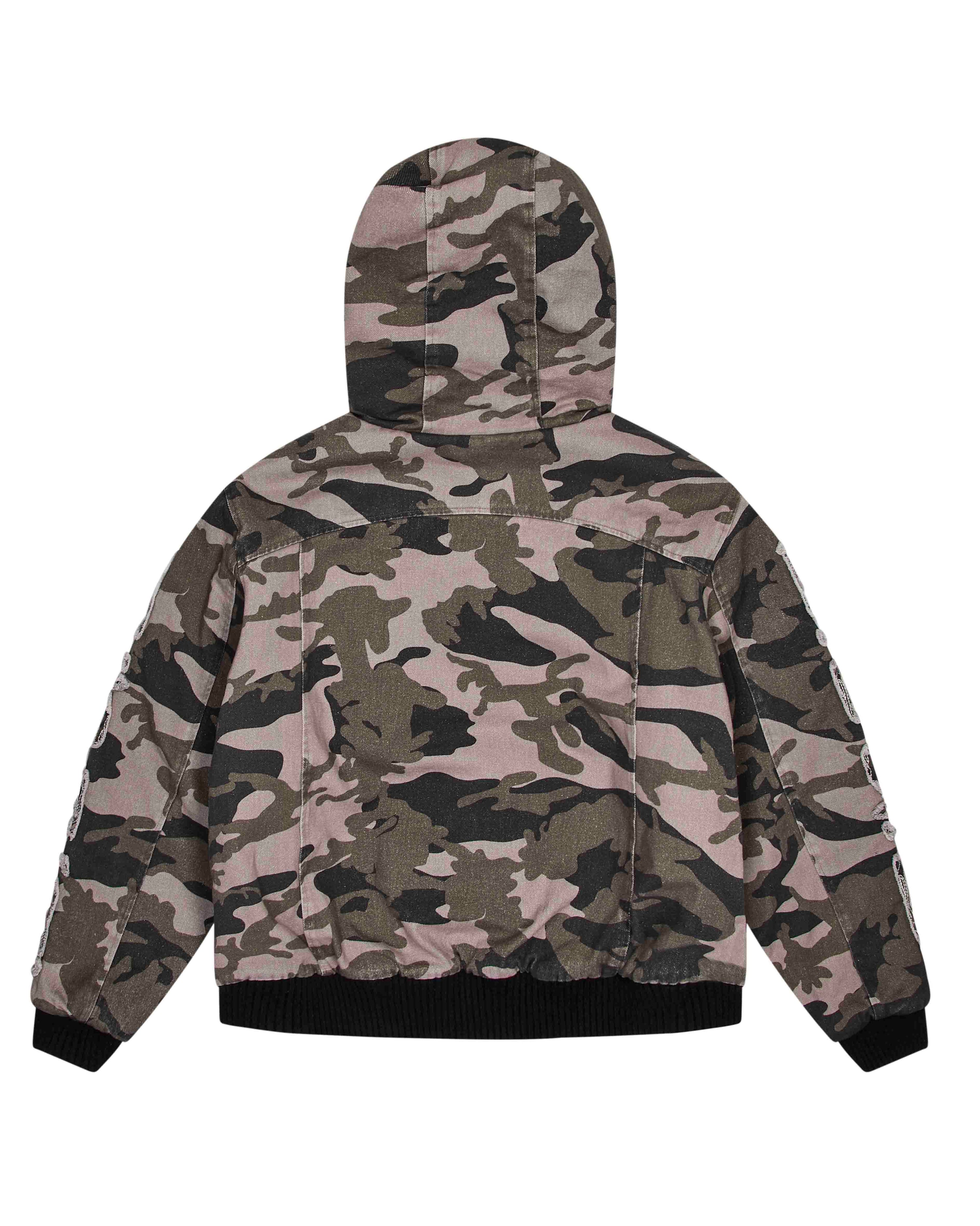 PRE ORDER Camo Bomber Jacket - Khaki/Orange