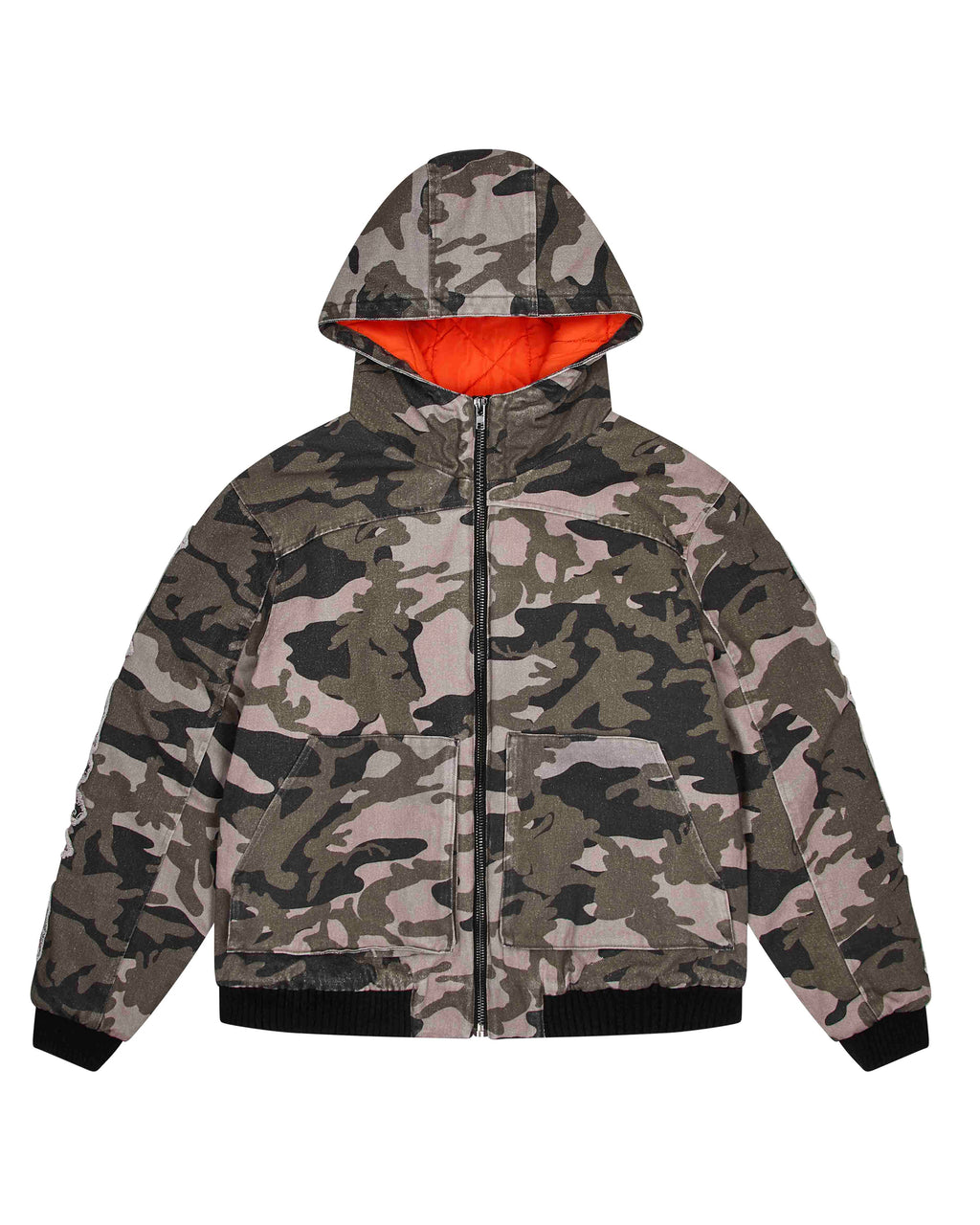 Camo Bomber Jacket - Khaki/Orange*