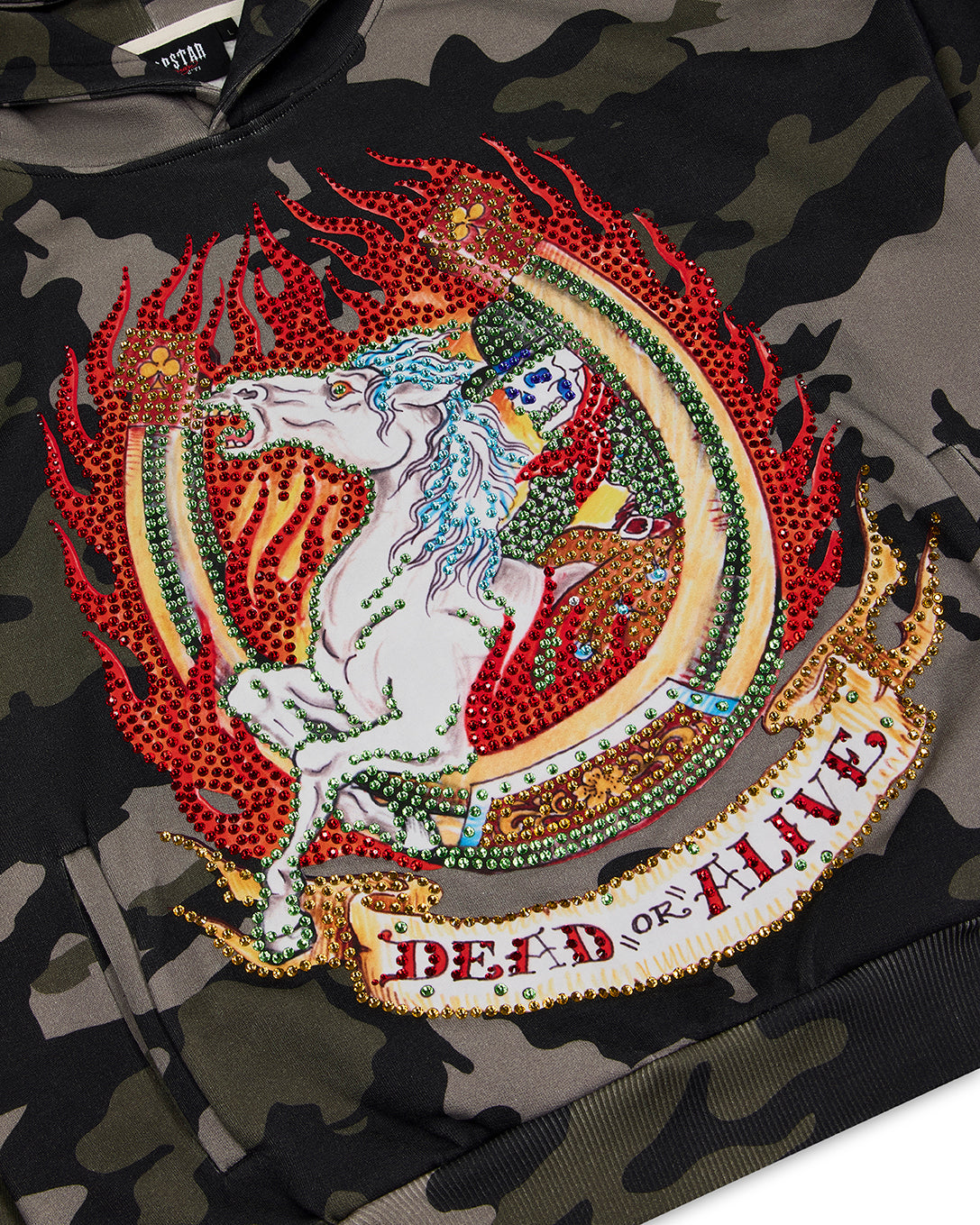 Trapstar x Ed Hardy Dead or Alive Rhinestone Hoodie - Camo