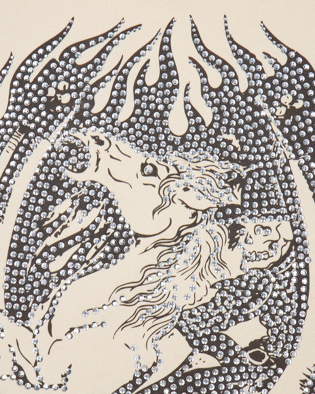 Trapstar x Ed Hardy Dead or Alive Rhinestone Hoodie - Cream