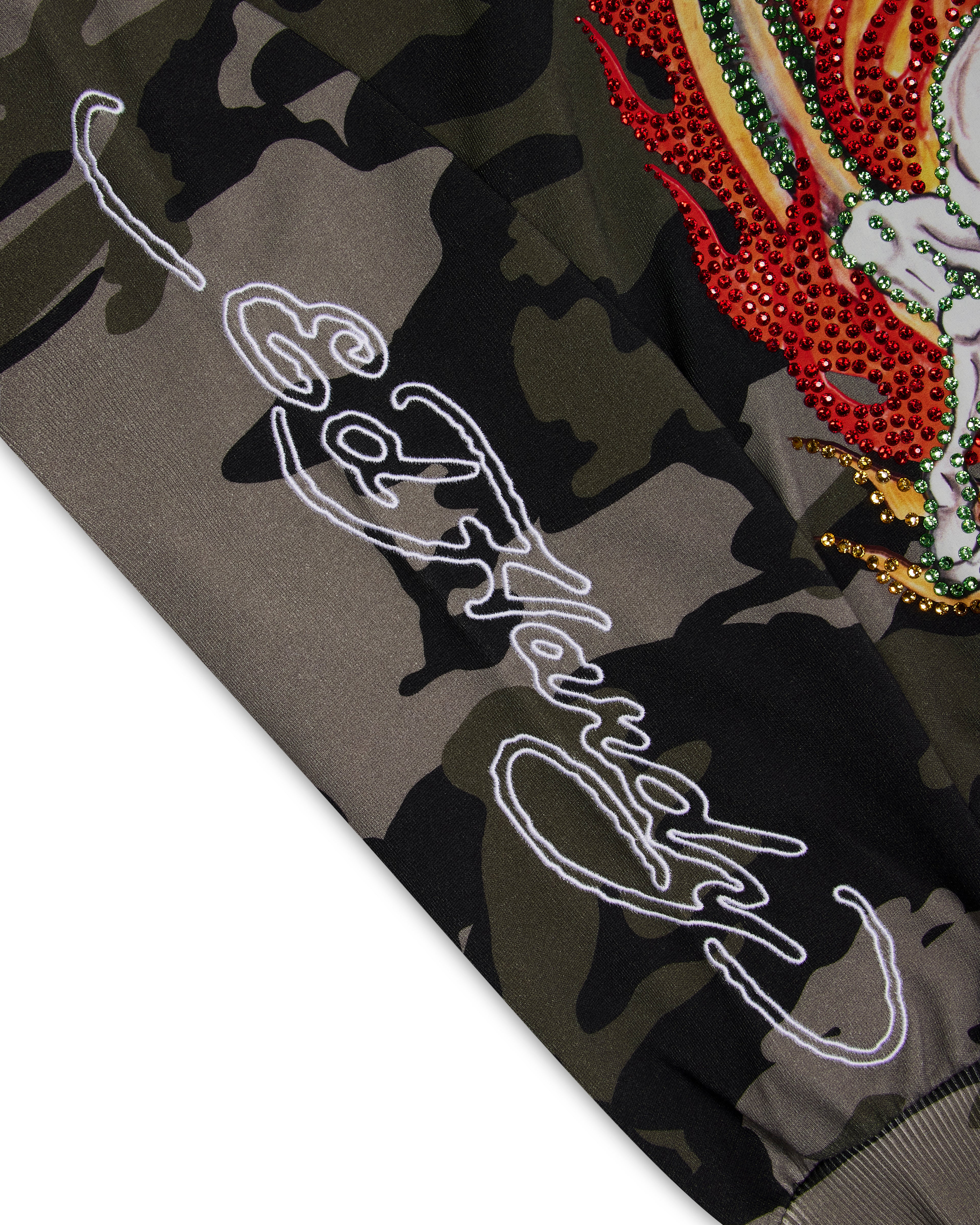 Trapstar x Ed Hardy Dead or Alive Rhinestone Hoodie - Camo