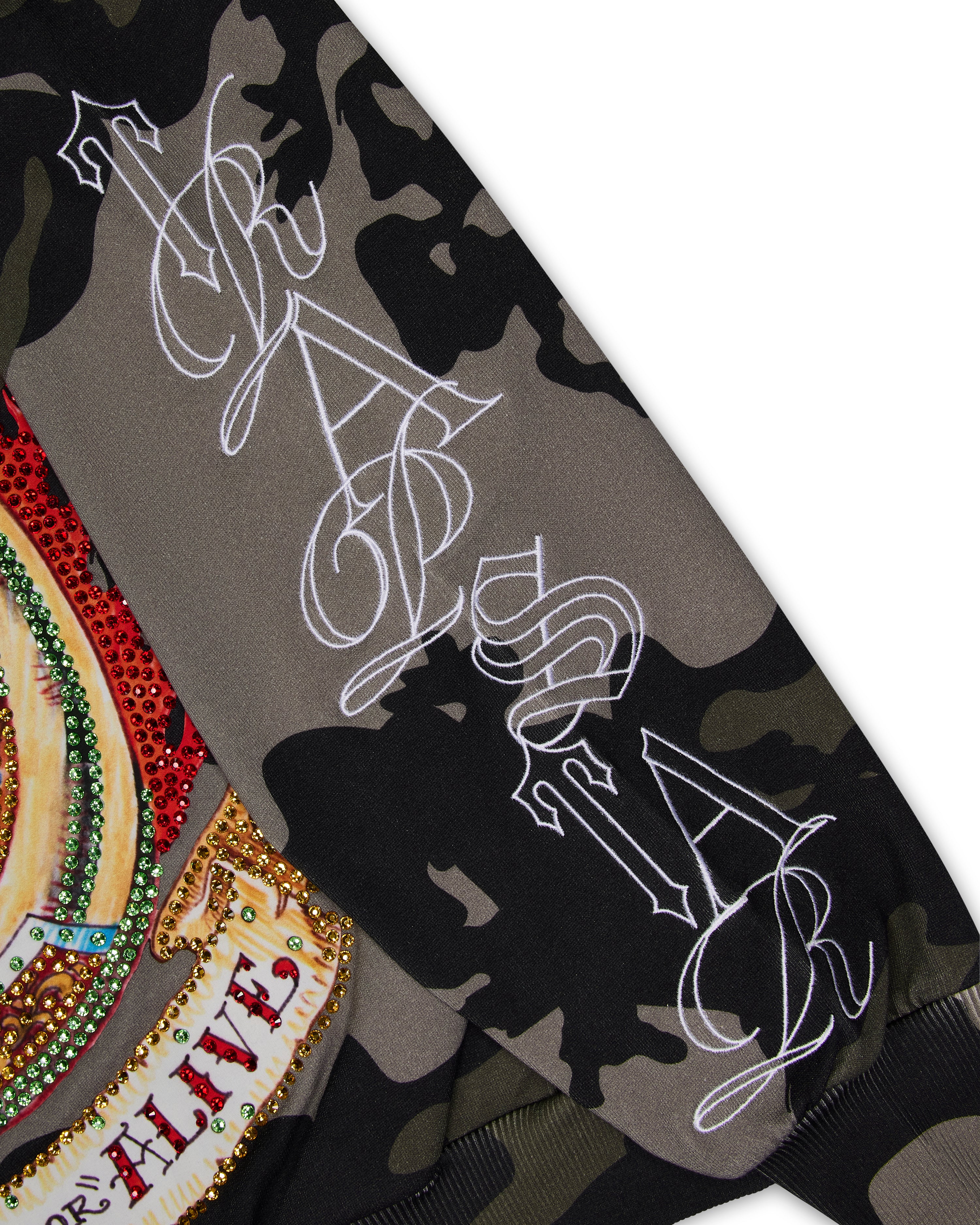 Trapstar x Ed Hardy Dead or Alive Rhinestone Hoodie - Camo