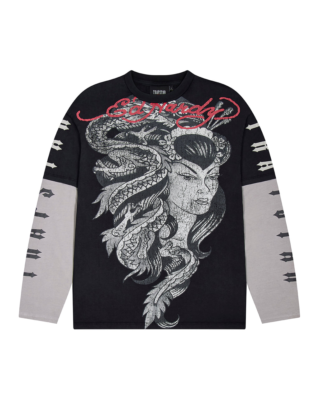 Trapstar x Ed Hardy Medusa LS Tee - Black/White