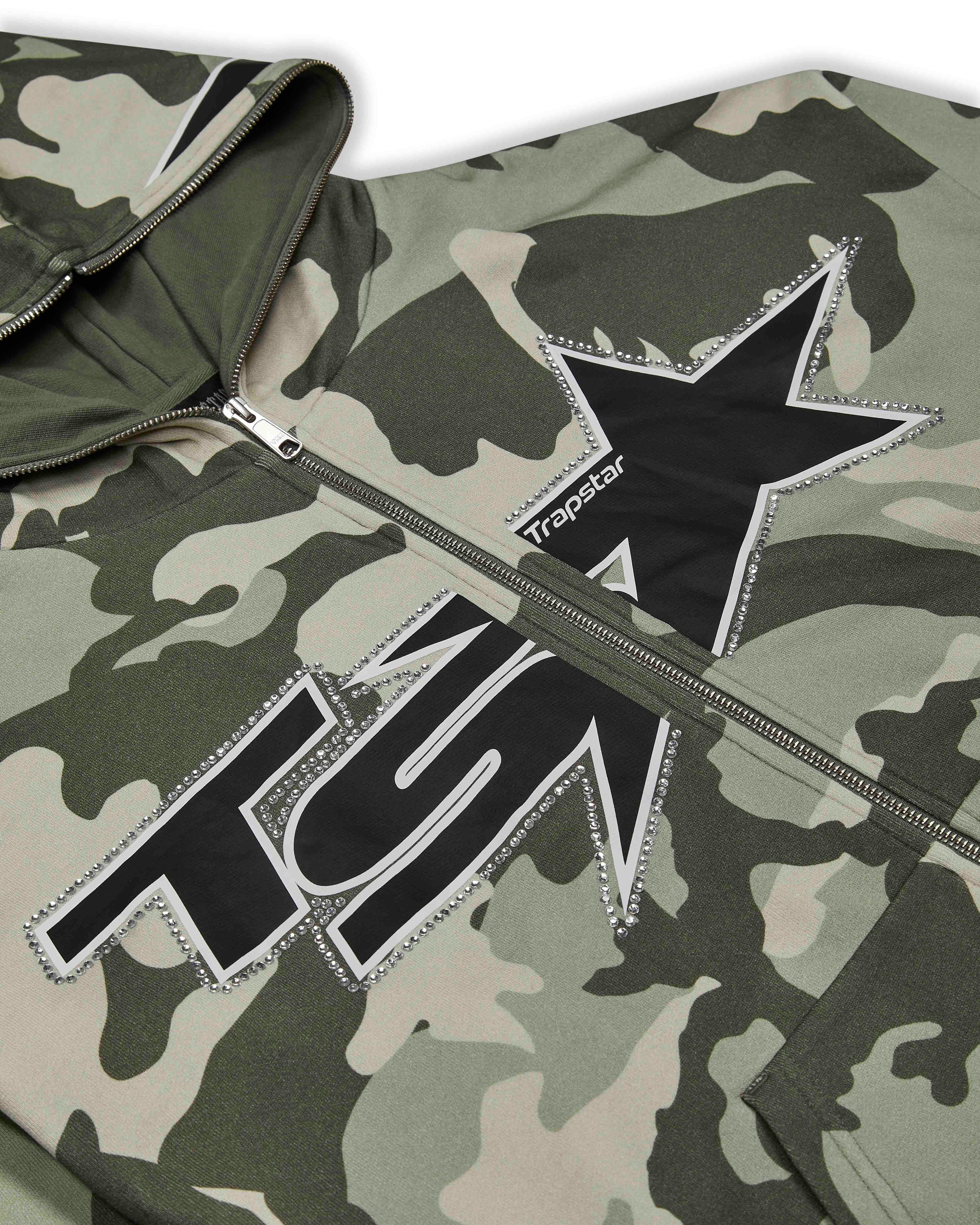Trapstar TS Star Camo Hoodie - Green