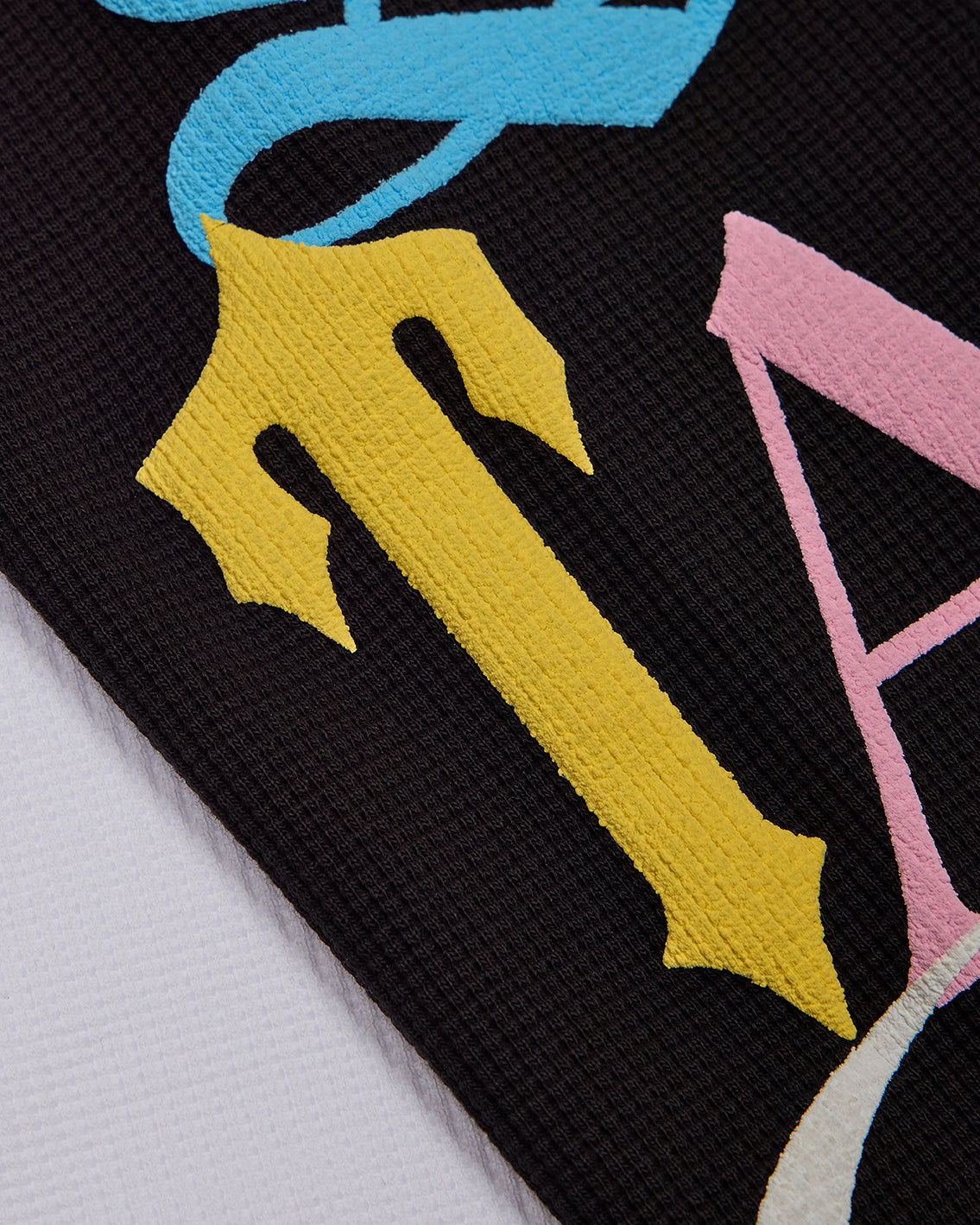 Script Waffle LS Top - White/Black/Candy