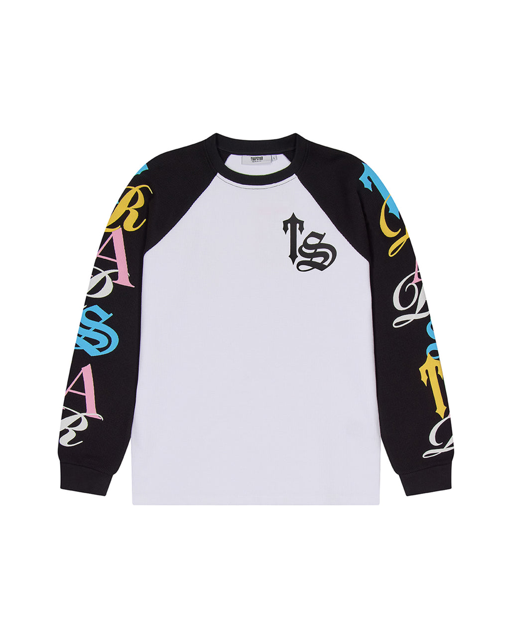 Script Waffle LS Top - White/Black/Candy