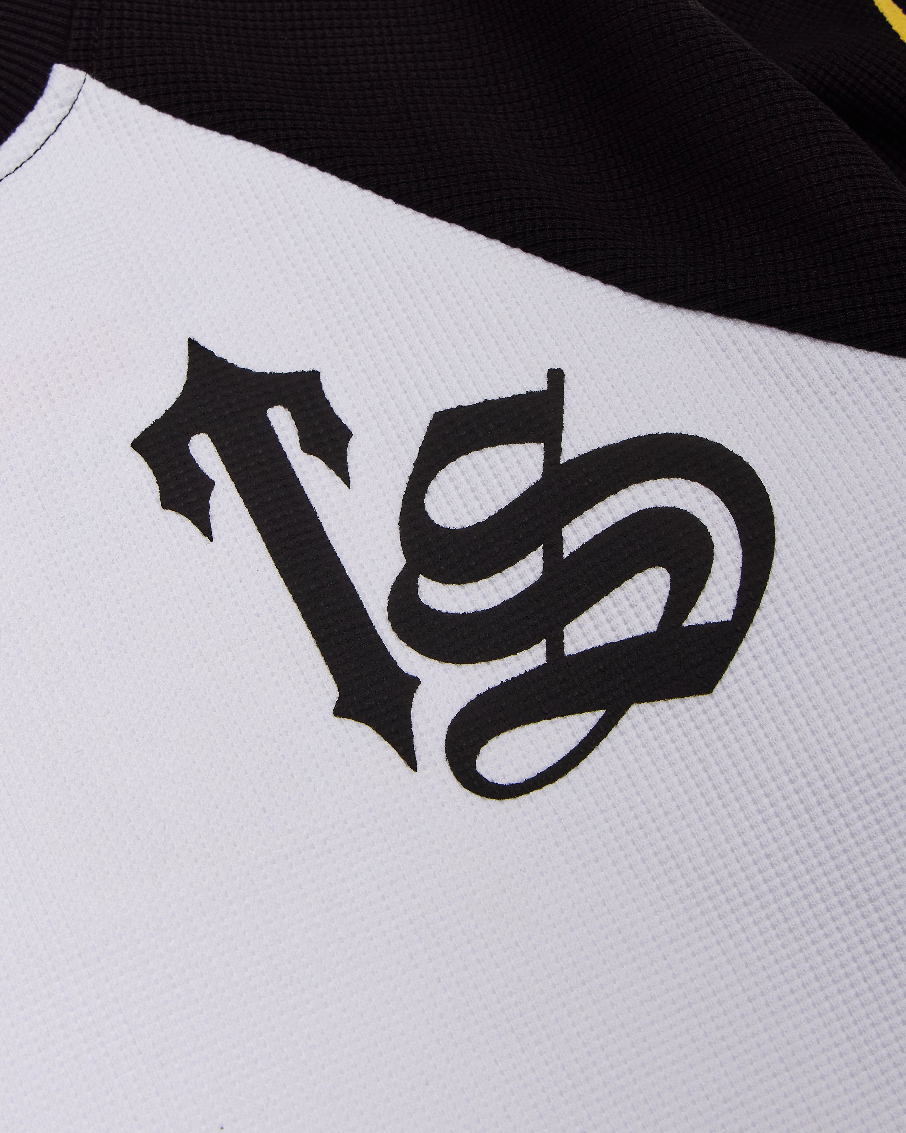 Script Waffle LS Top - White/Black/Candy