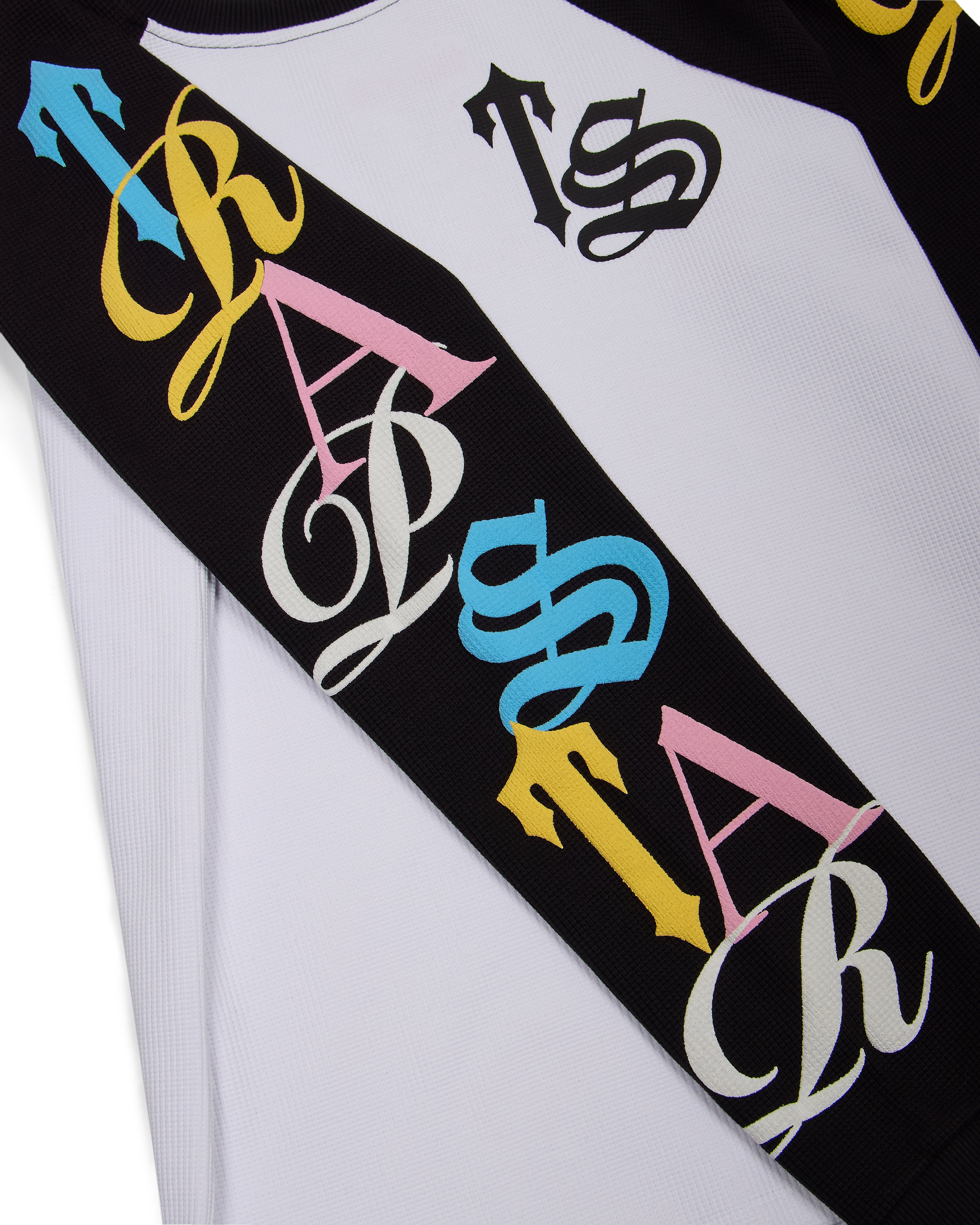 Script Waffle LS Top - White/Black/Candy