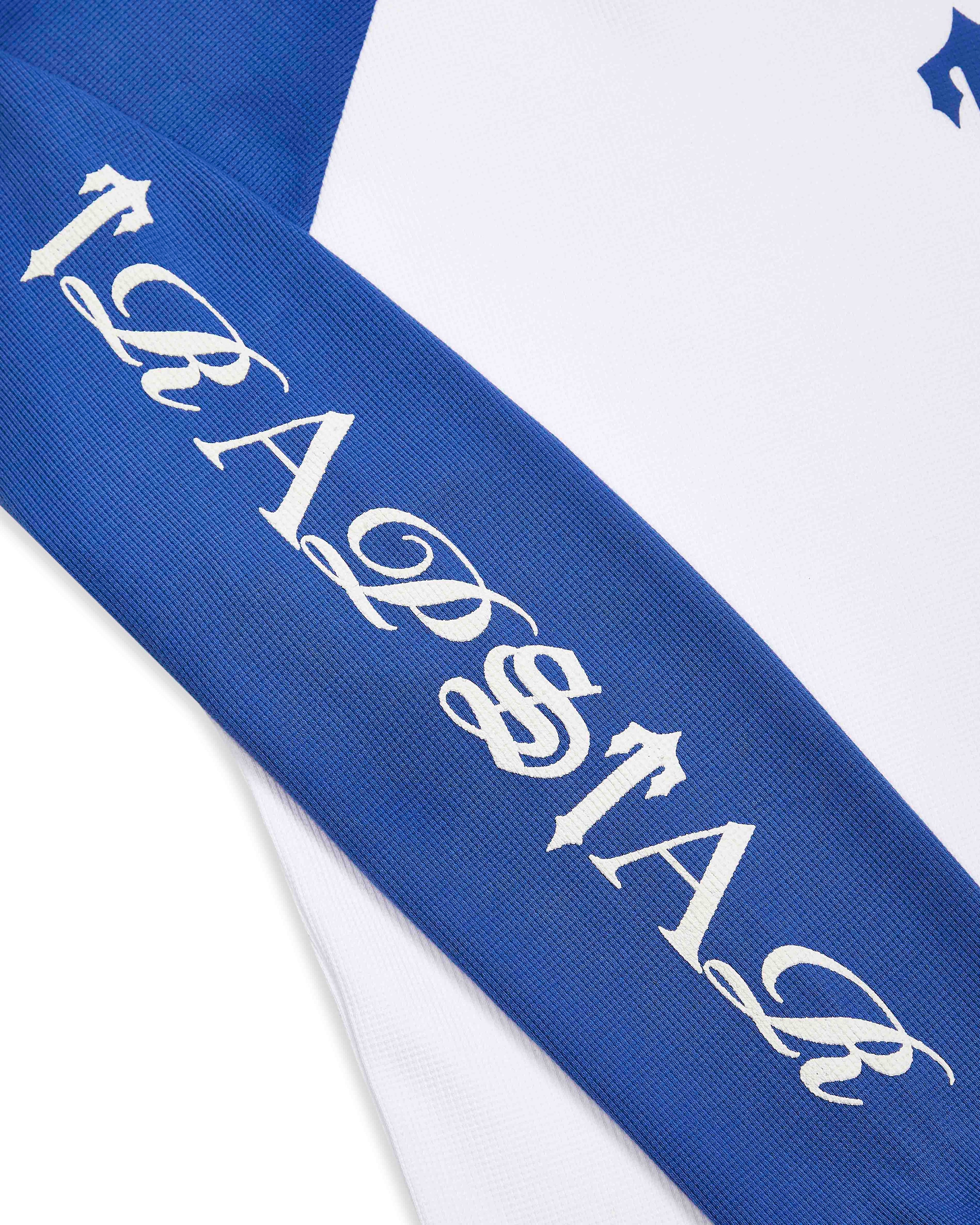 Script Waffle LS Top - White/Blue