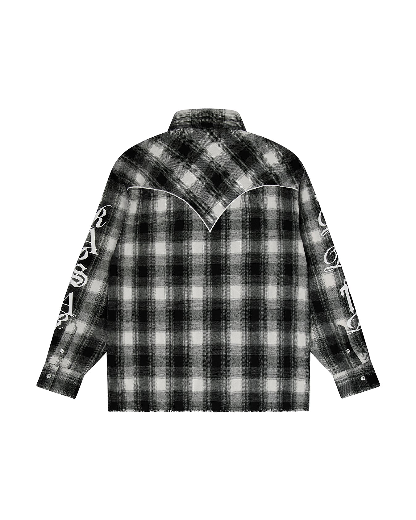 Script Flannel Shirt - Black