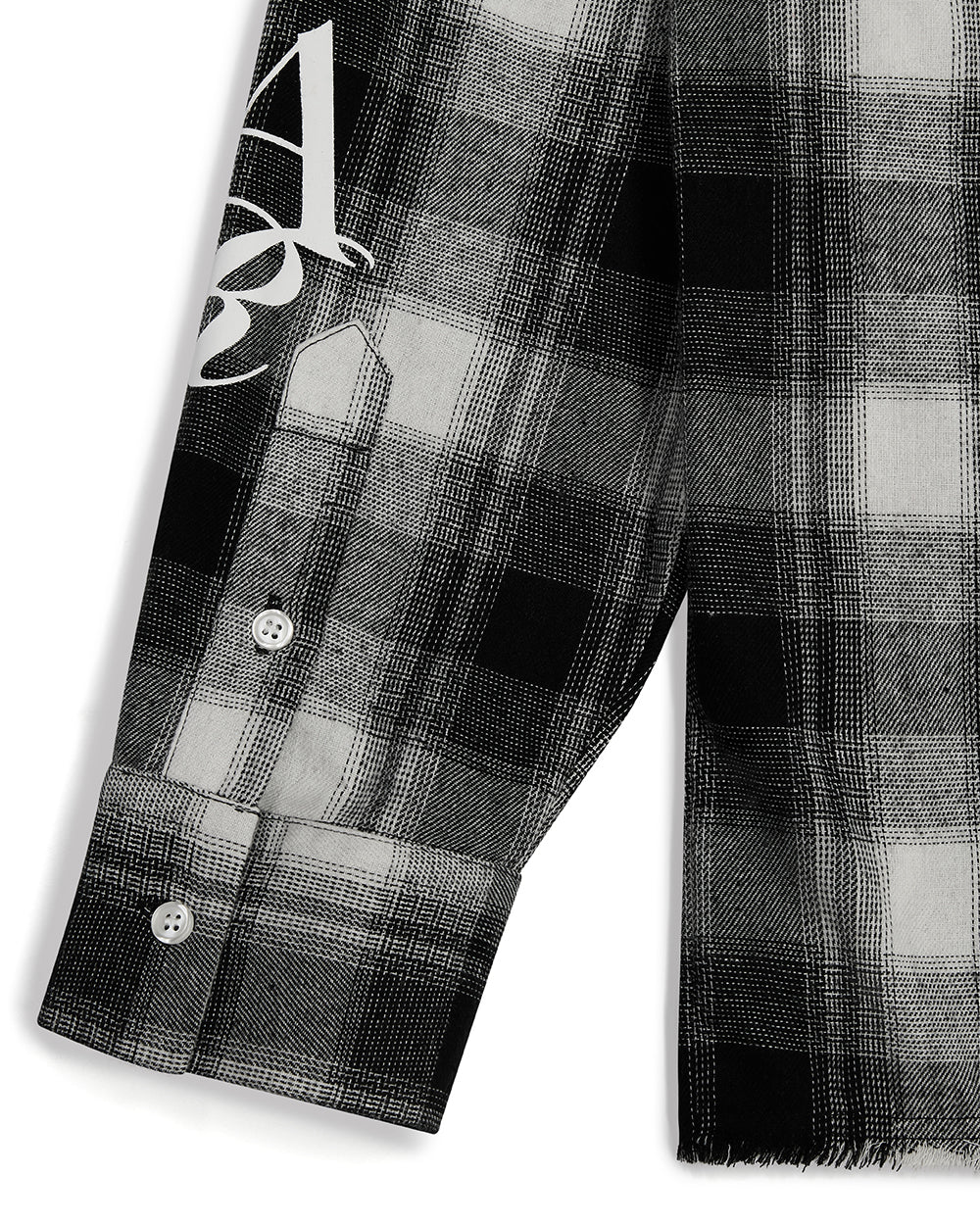 Script Flannel Shirt - Black