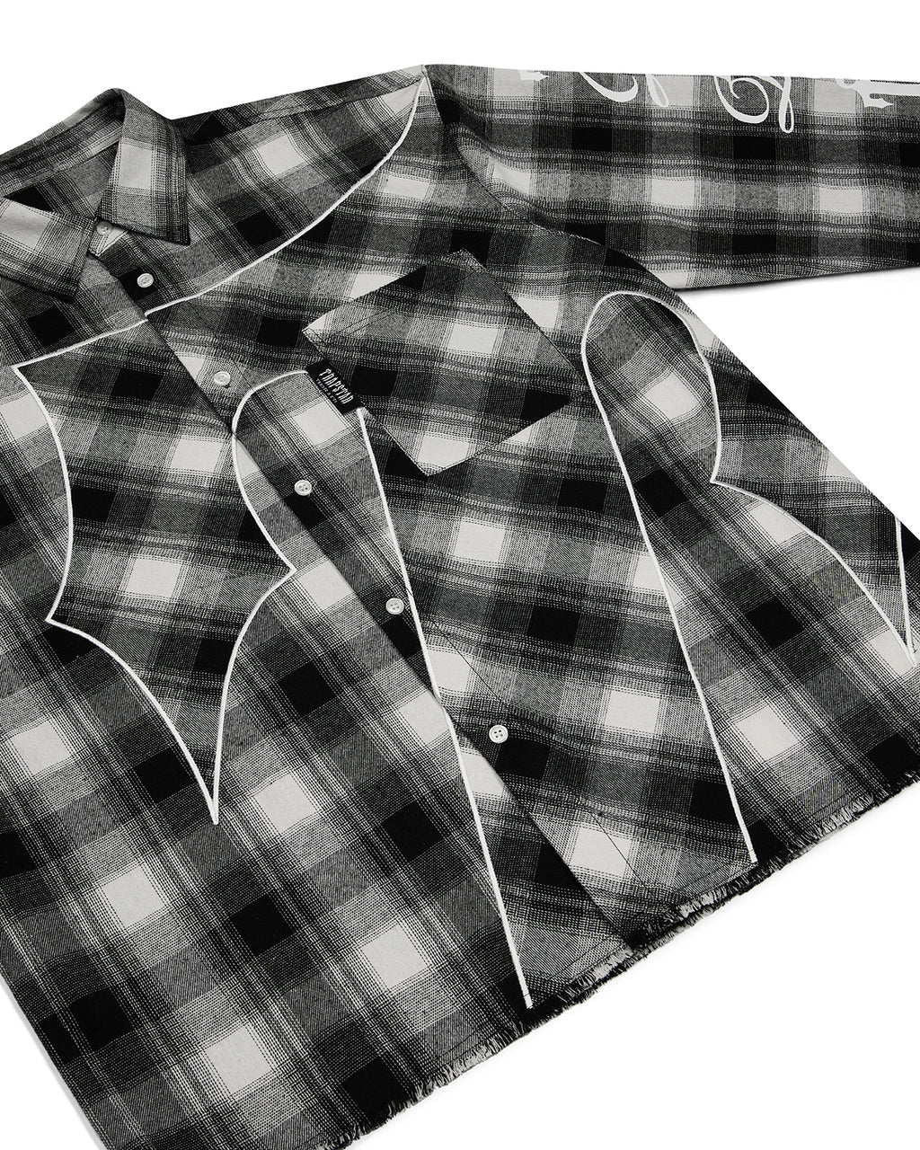 Script Flannel Shirt - Black