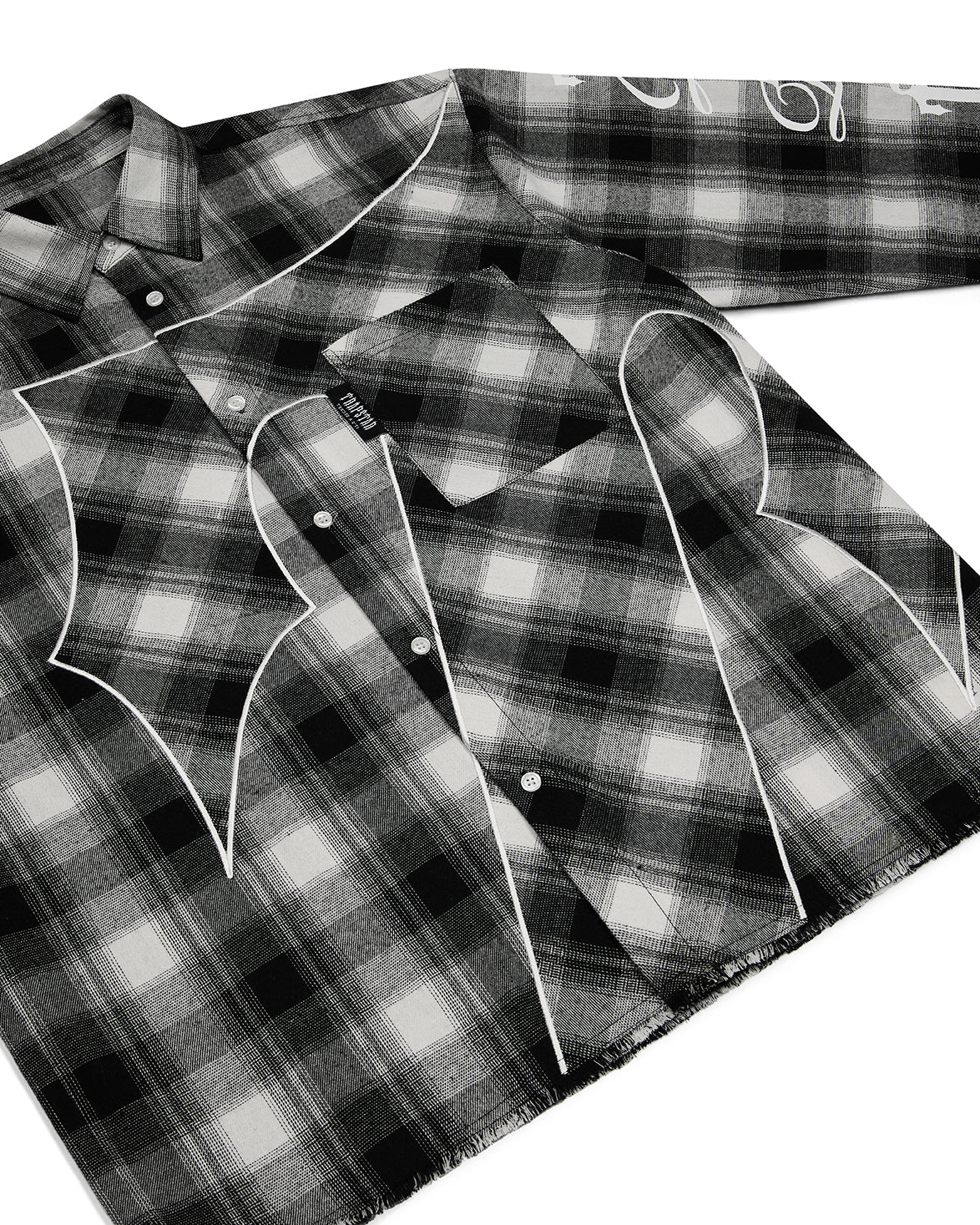 Script Flannel Shirt - Black