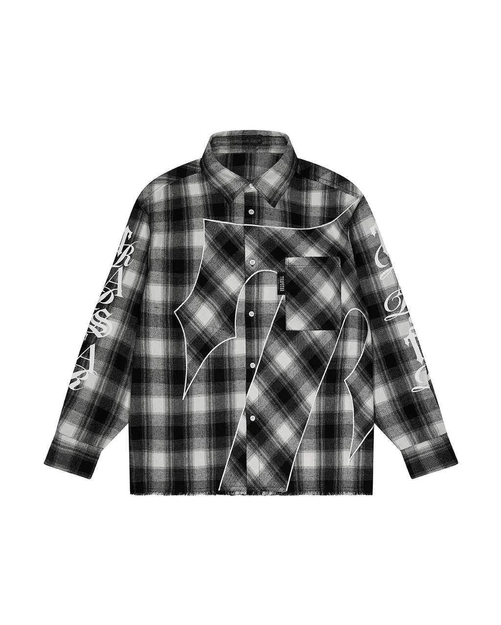 Script Flannel Shirt - Black