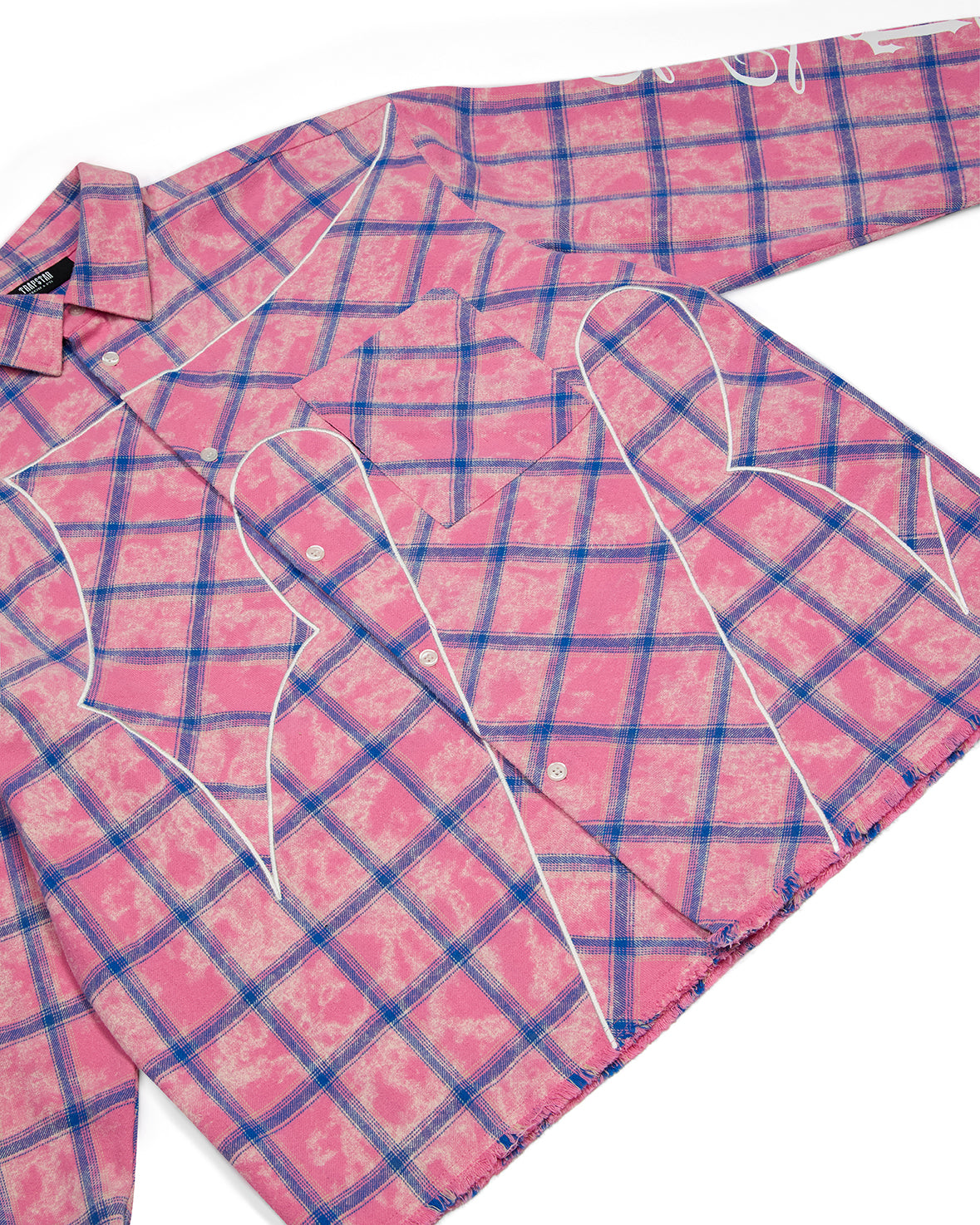 Script Flannel Shirt - Pink