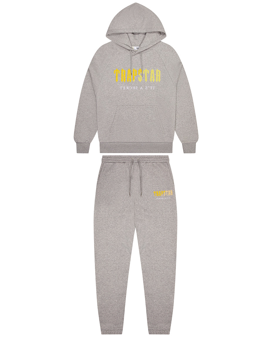 Decoded Chenille Hooded Tracksuit - Grey/Yellow