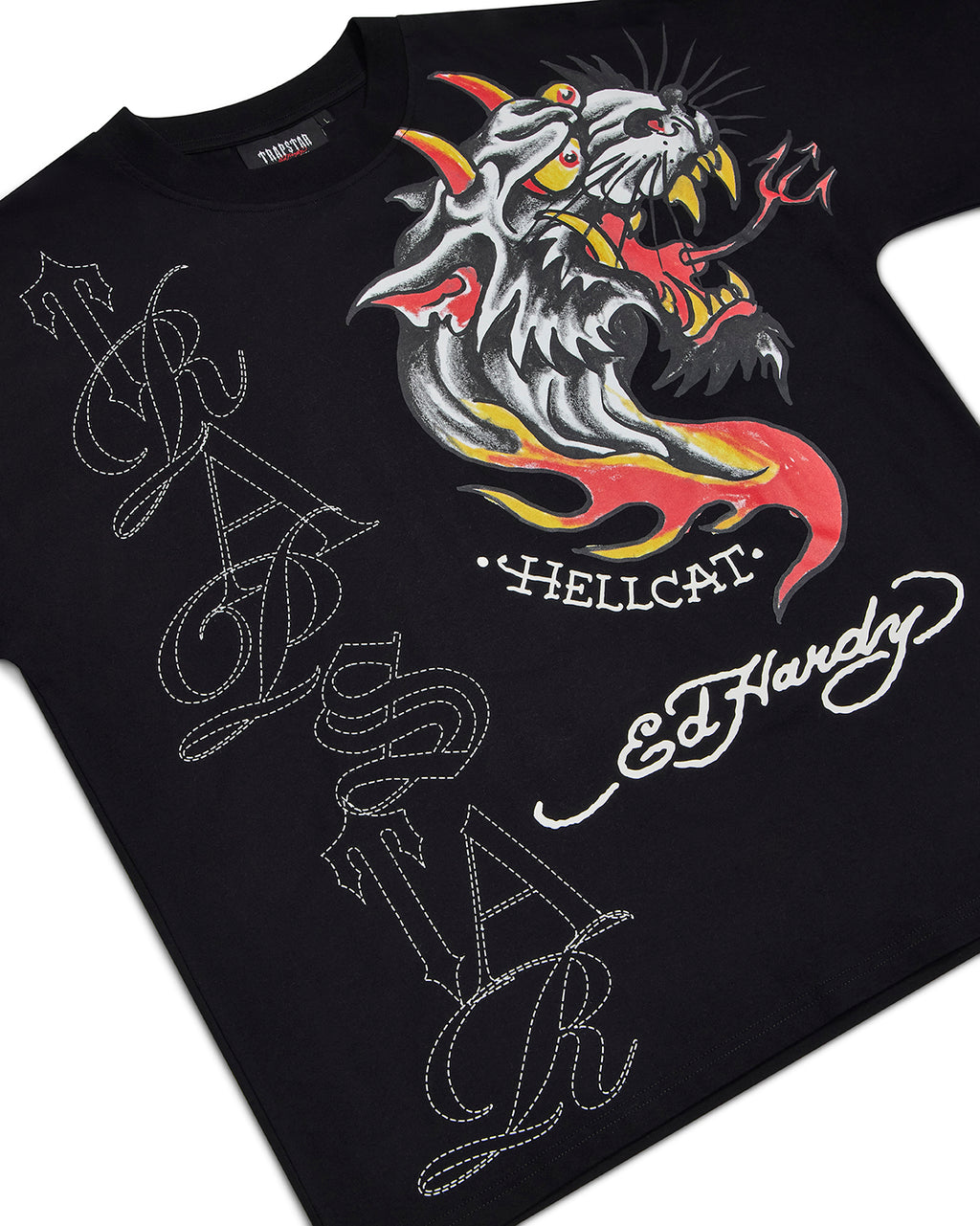 Trapstar x Ed Hardy Hell Cat Tee - Black