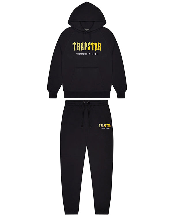 Decoded Chenille Hooded Tracksuit - Black/Yellow