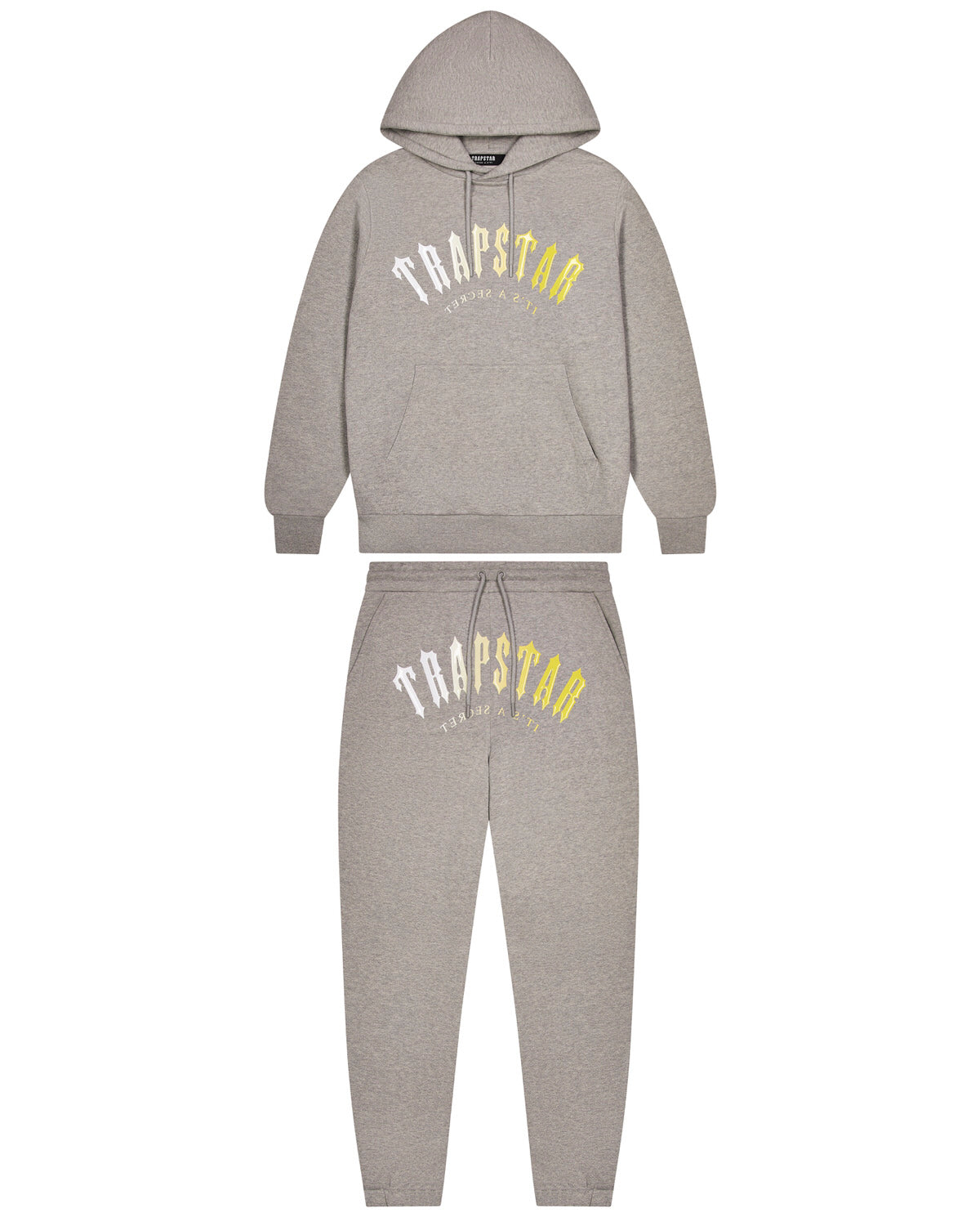 Decoded Hooded Gel Tracksuit - Grey/Yellow