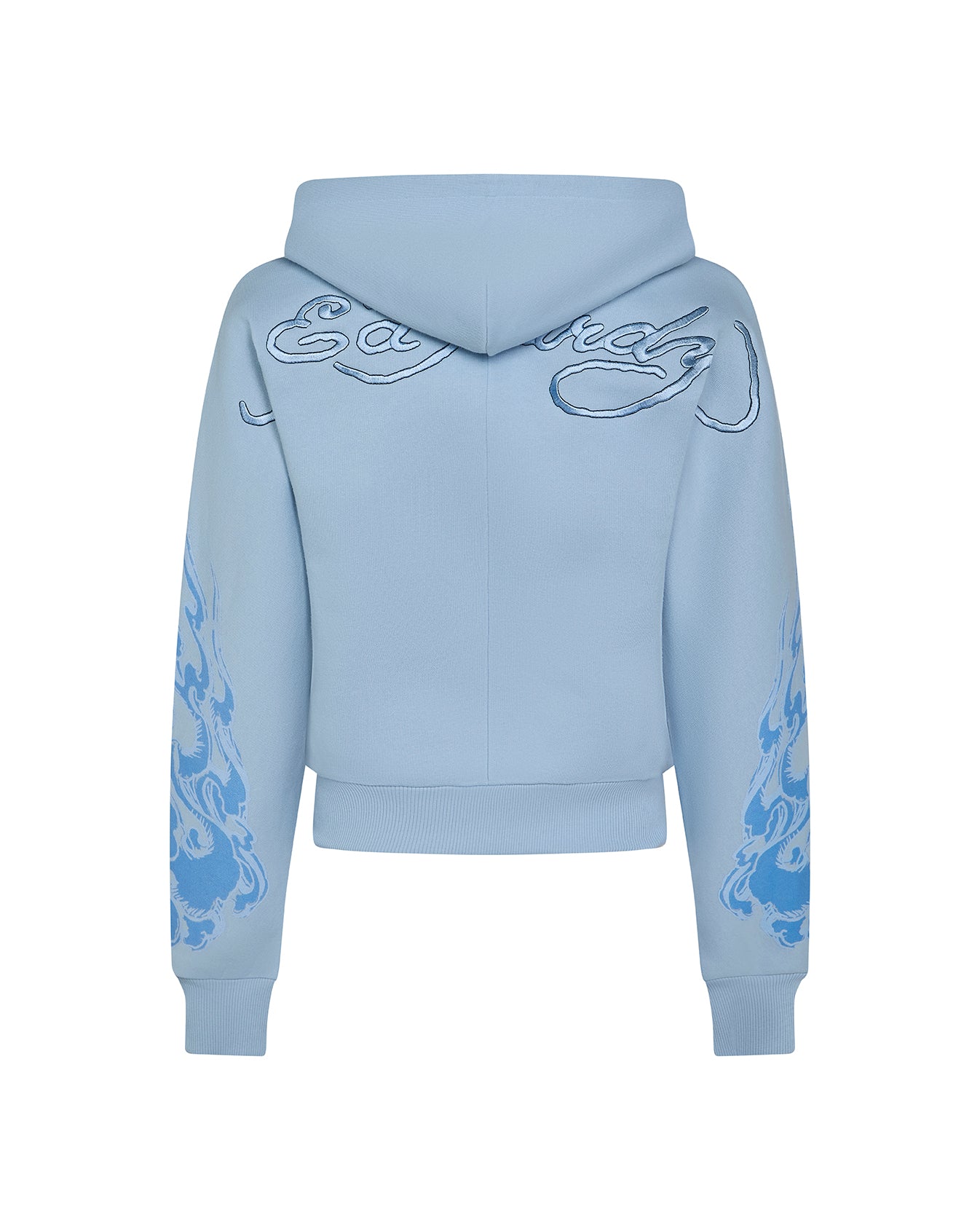 Trapstar x Ed Hardy Women's Love On Fire Hoodie - Baby Blue