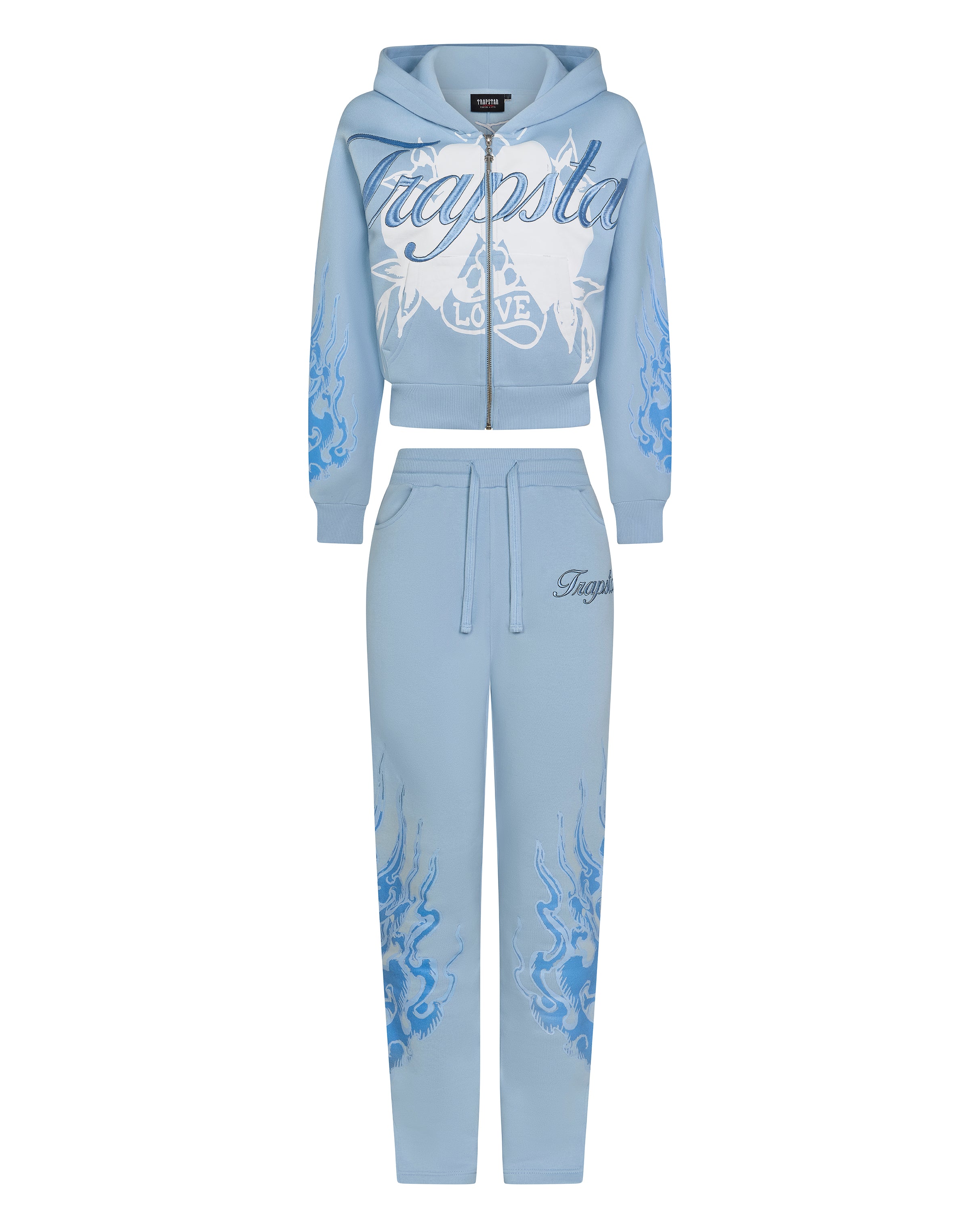 Trapstar x Ed Hardy Women's Love On Fire Jogger - Baby Blue