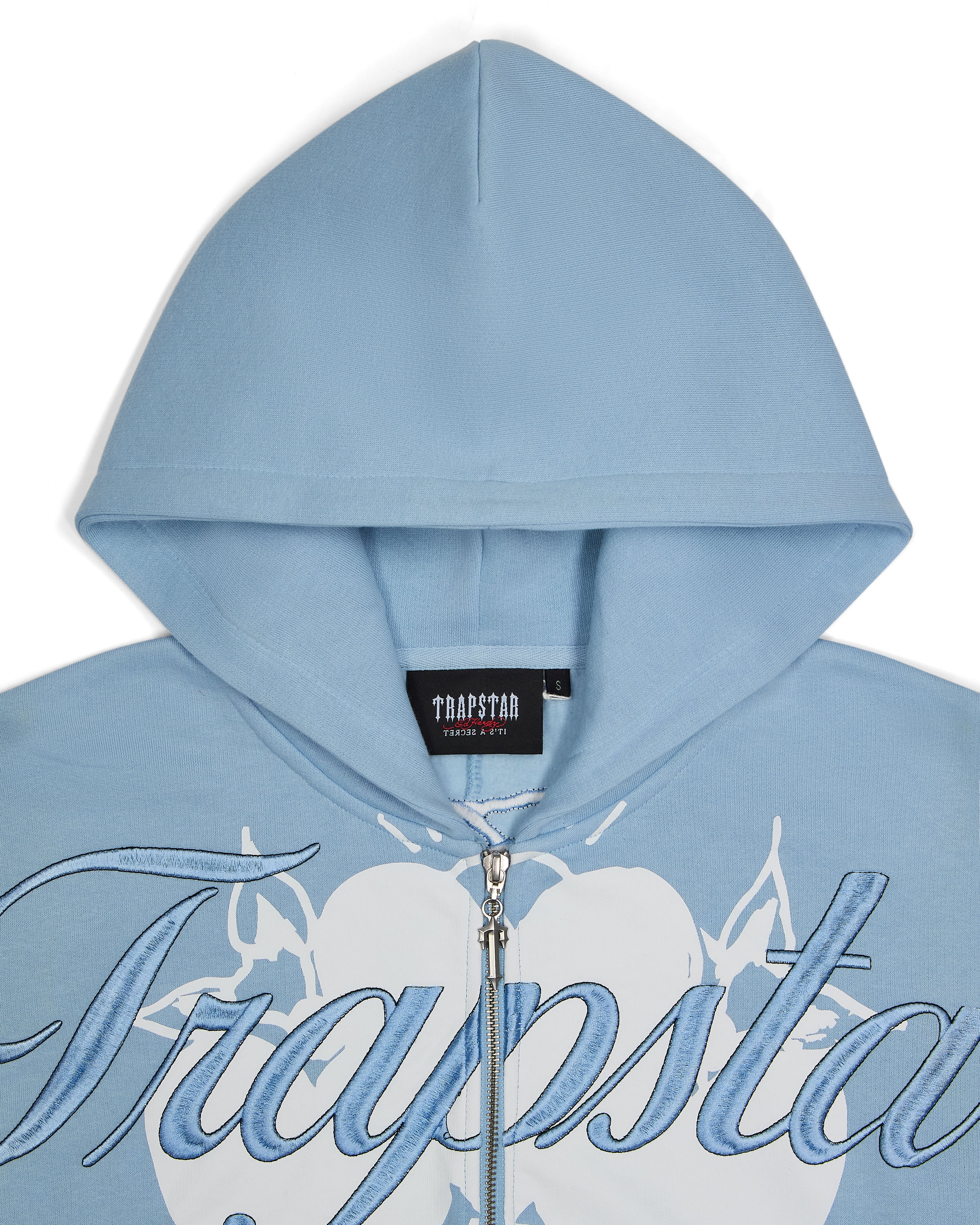 Trapstar x Ed Hardy Women's Love On Fire Hoodie - Baby Blue