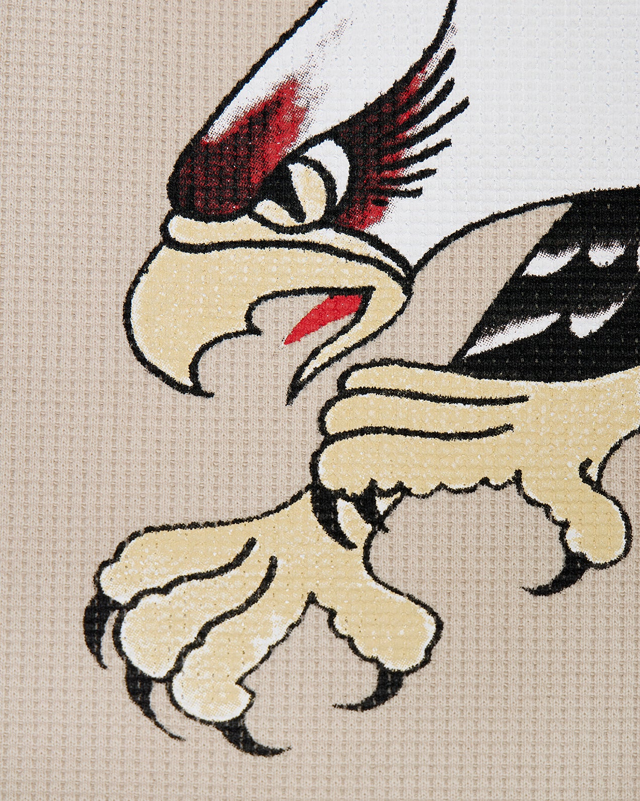 Trapstar x Ed Hardy Waffle LS Top - Natural/Black