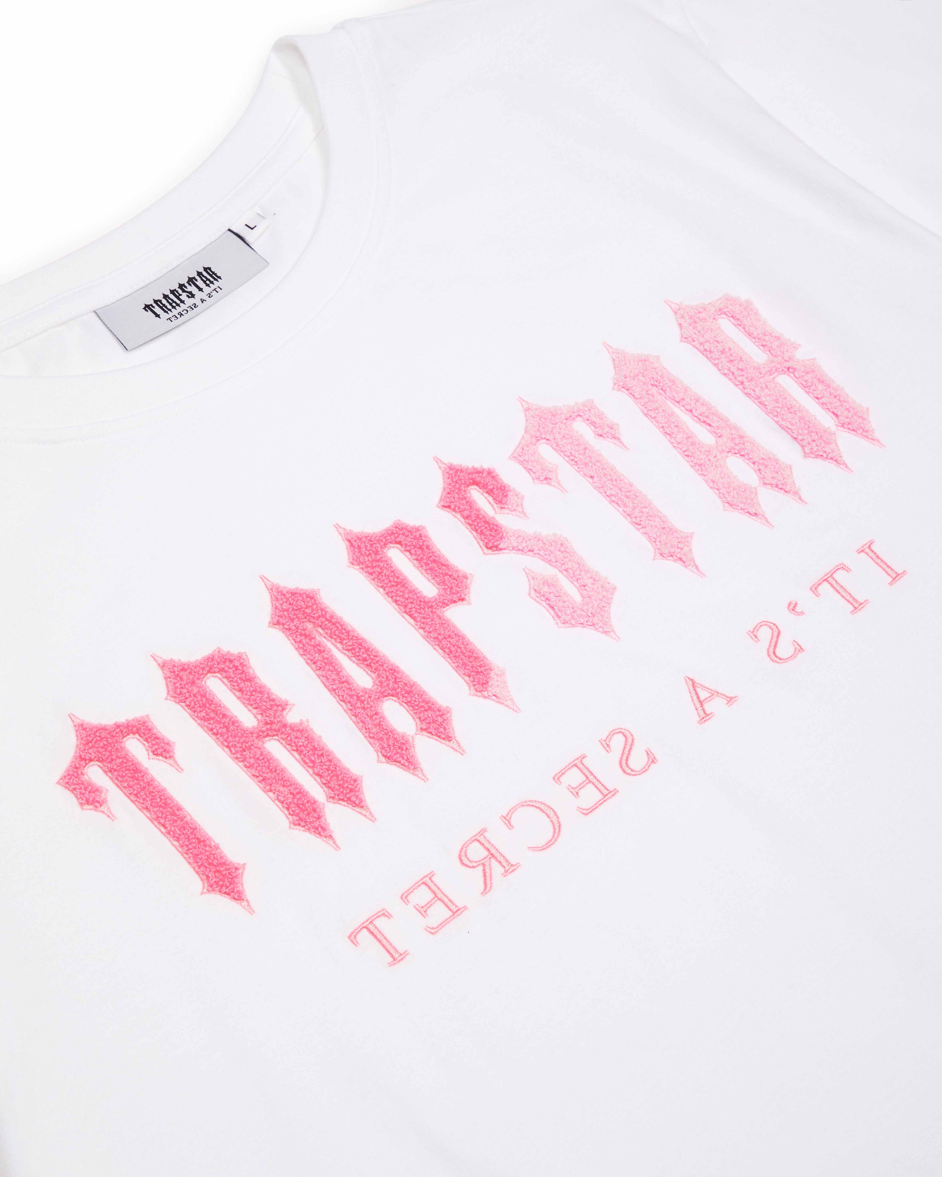 Decoded Chenille T-Shirt - White/Grey/Pink