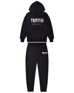 Decoded Chenille Hooded Tracksuit - Black/Pink