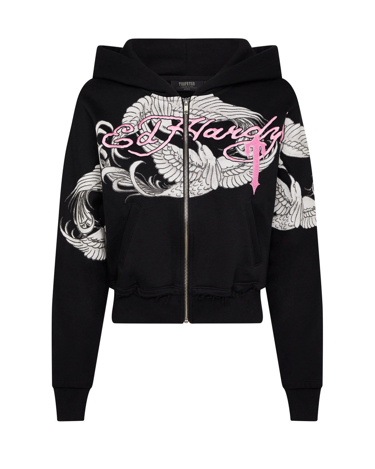 Trapstar x Ed Hardy Women's Hoodie - Black/Pink