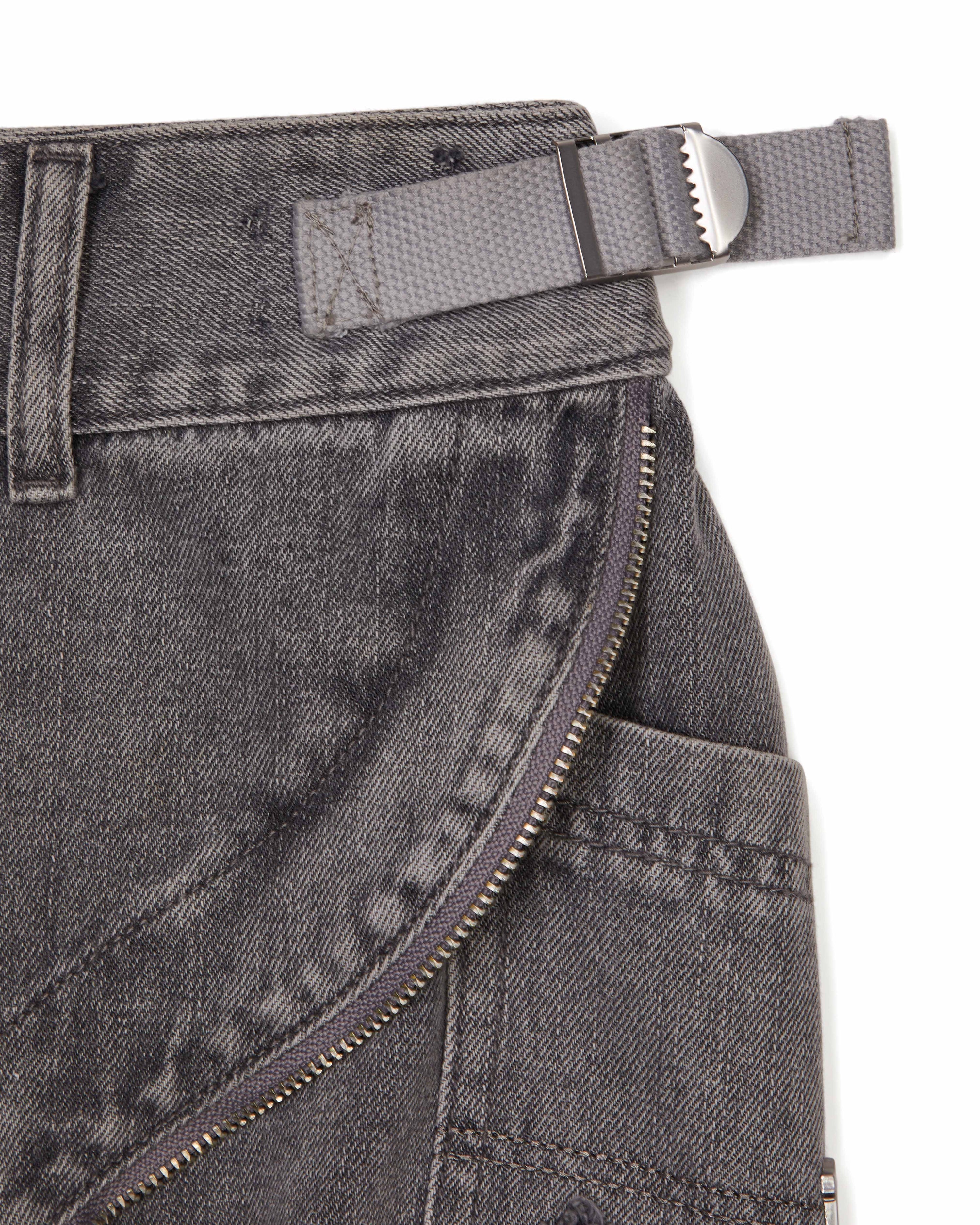 Womens Irongate T Denim Zip Detail Mini Skirt - Grey