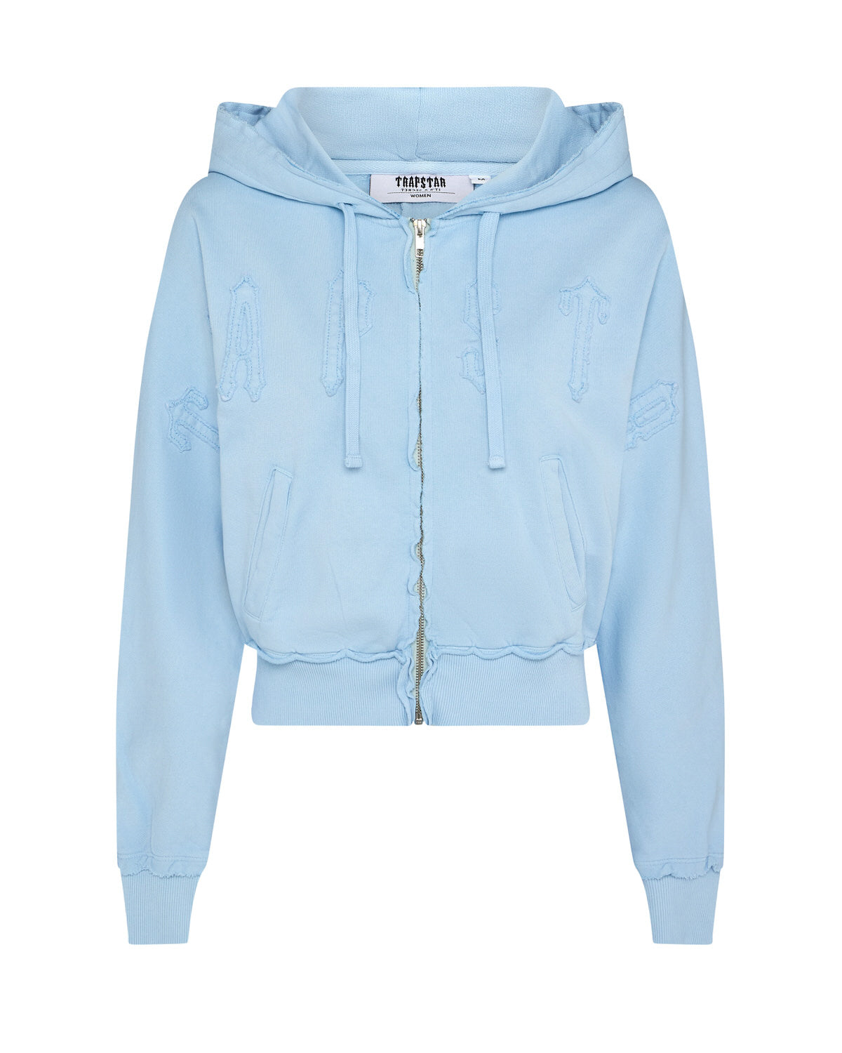 Women's Irongate Cropped Batwing Zip Hoodie - Baby Blue