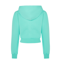 Load image into Gallery viewer, Women&#39;s Irongate Cropped Batwing Zip Hoodie - Teal