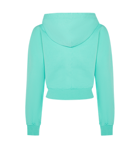 Women's Irongate Cropped Batwing Zip Hoodie - Teal
