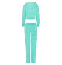 Load image into Gallery viewer, Women&#39;s Irongate Cropped Batwing Zip Hoodie - Teal