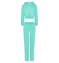 Load image into Gallery viewer, Women&#39;s Irongate Cropped Batwing Zip Hoodie - Teal