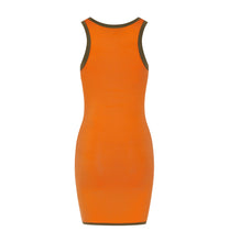Load image into Gallery viewer, Women&#39;s Contrast Racer Dress - Orange/Khaki